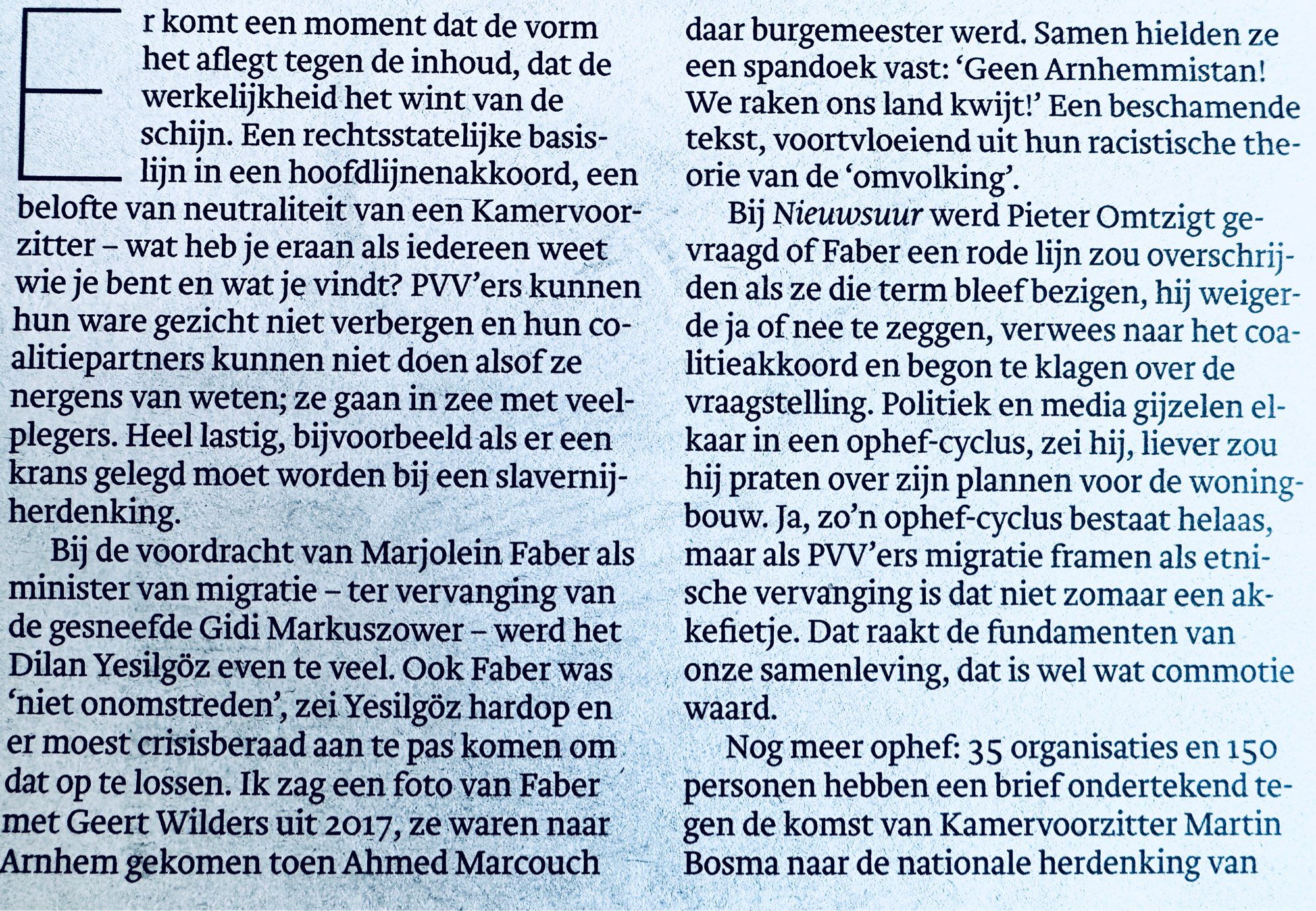 Column in dagblad Trouw door Stevo Akkerman: “Het slavernijgedram van Bosma”, deel 1