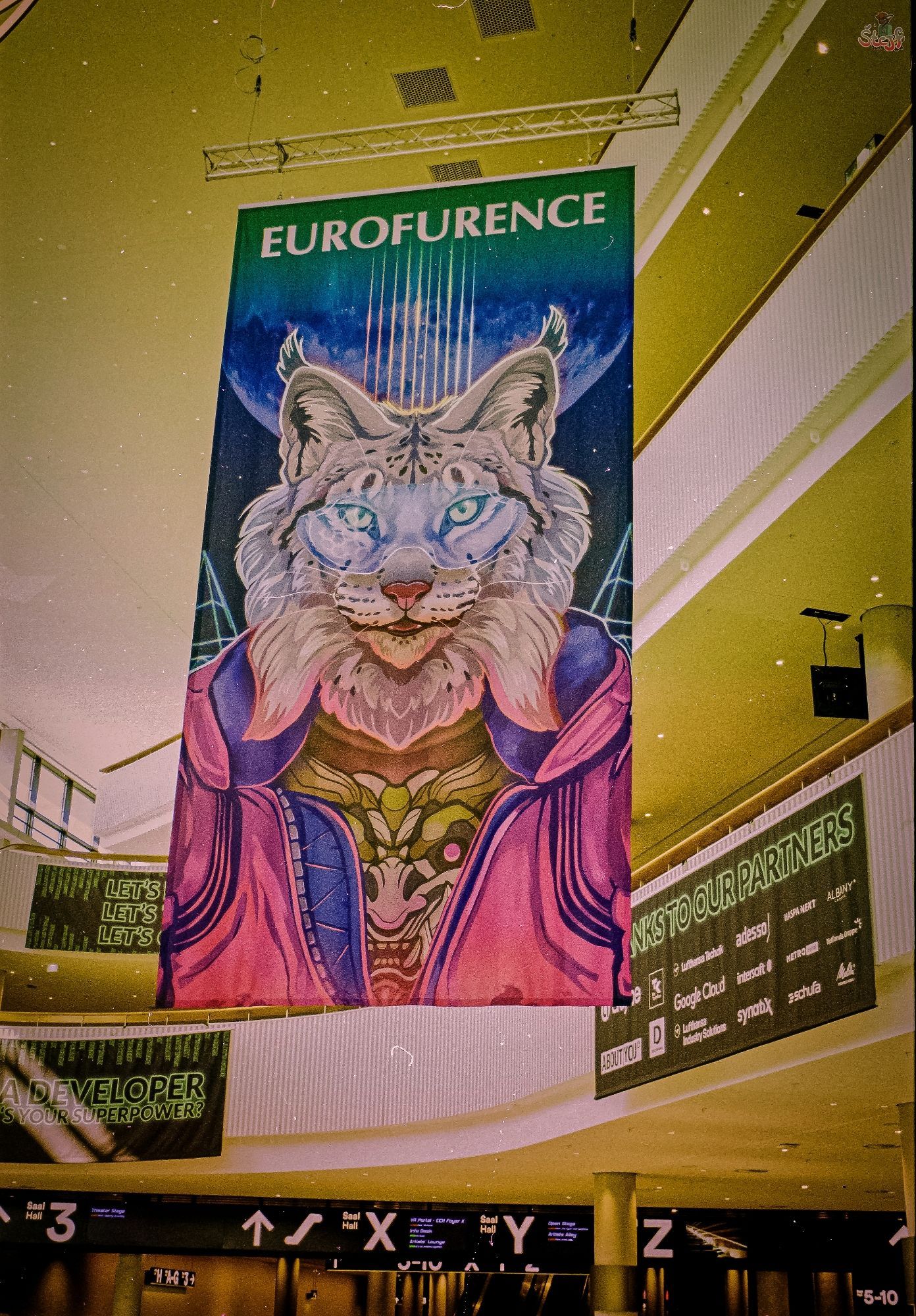 The giant EF Poster in the main lobby of the CCH.