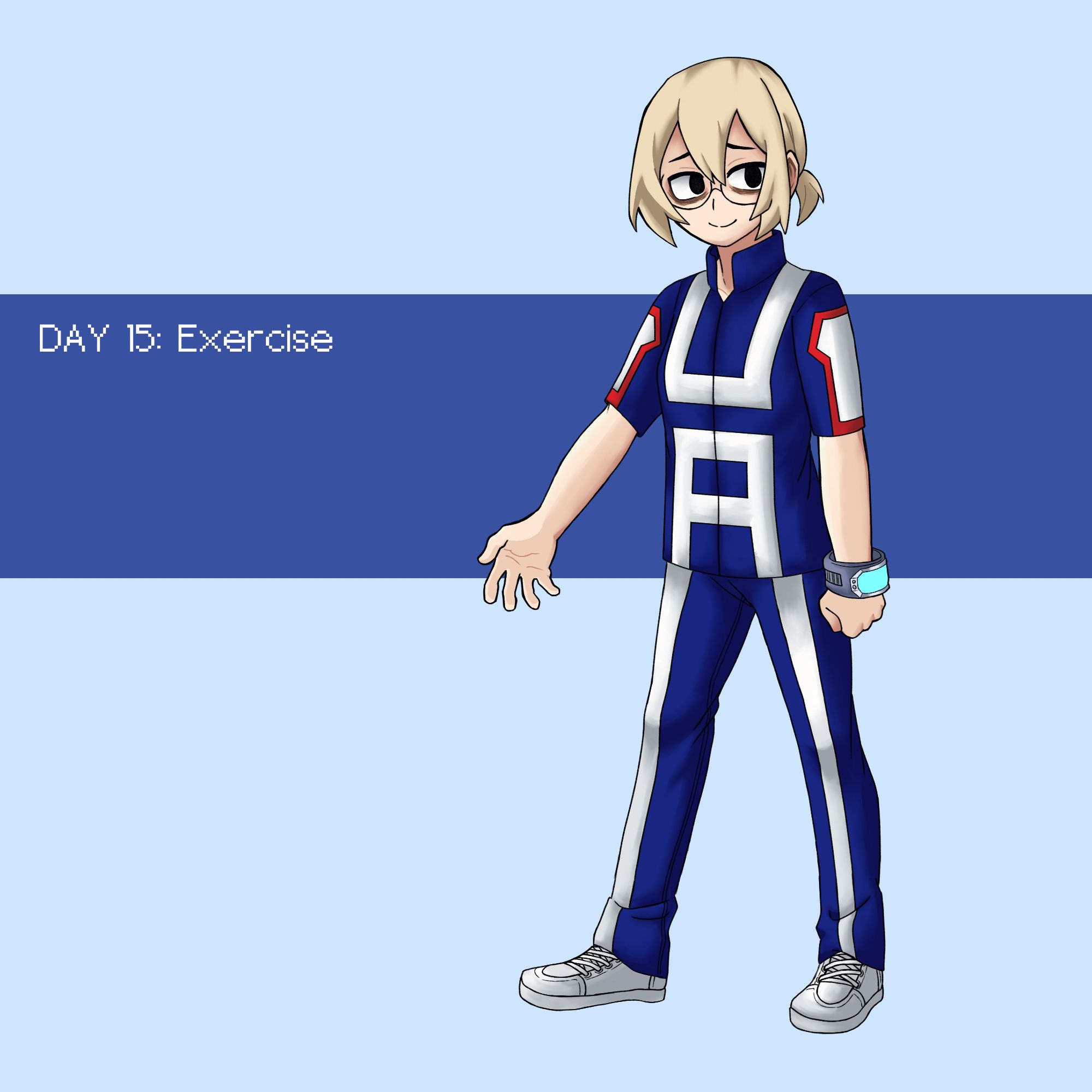 Day 15: Exercise
Here’s the obligatory UA gym uniform drawing. Originally from General Studies, her performance at the #uasportsfestival is what gets her into the Heroics Department.