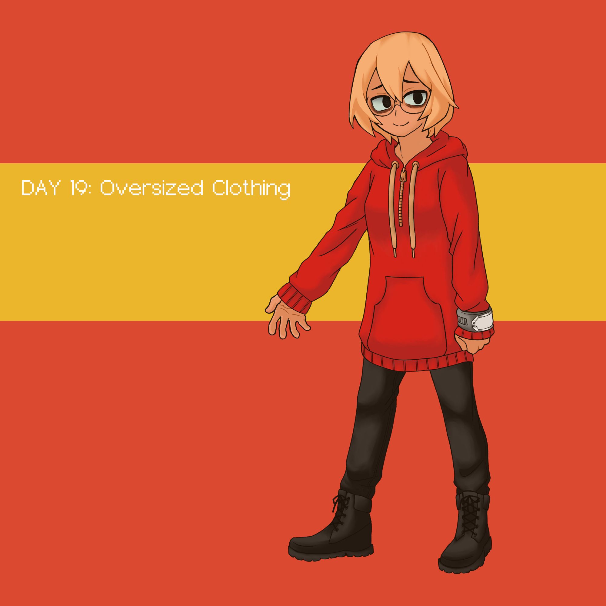 Day 19: Oversized Clothing
Honestly didn’t know what to do for this one, but I’ve been meaning to make art based on one of manga colour spreads...