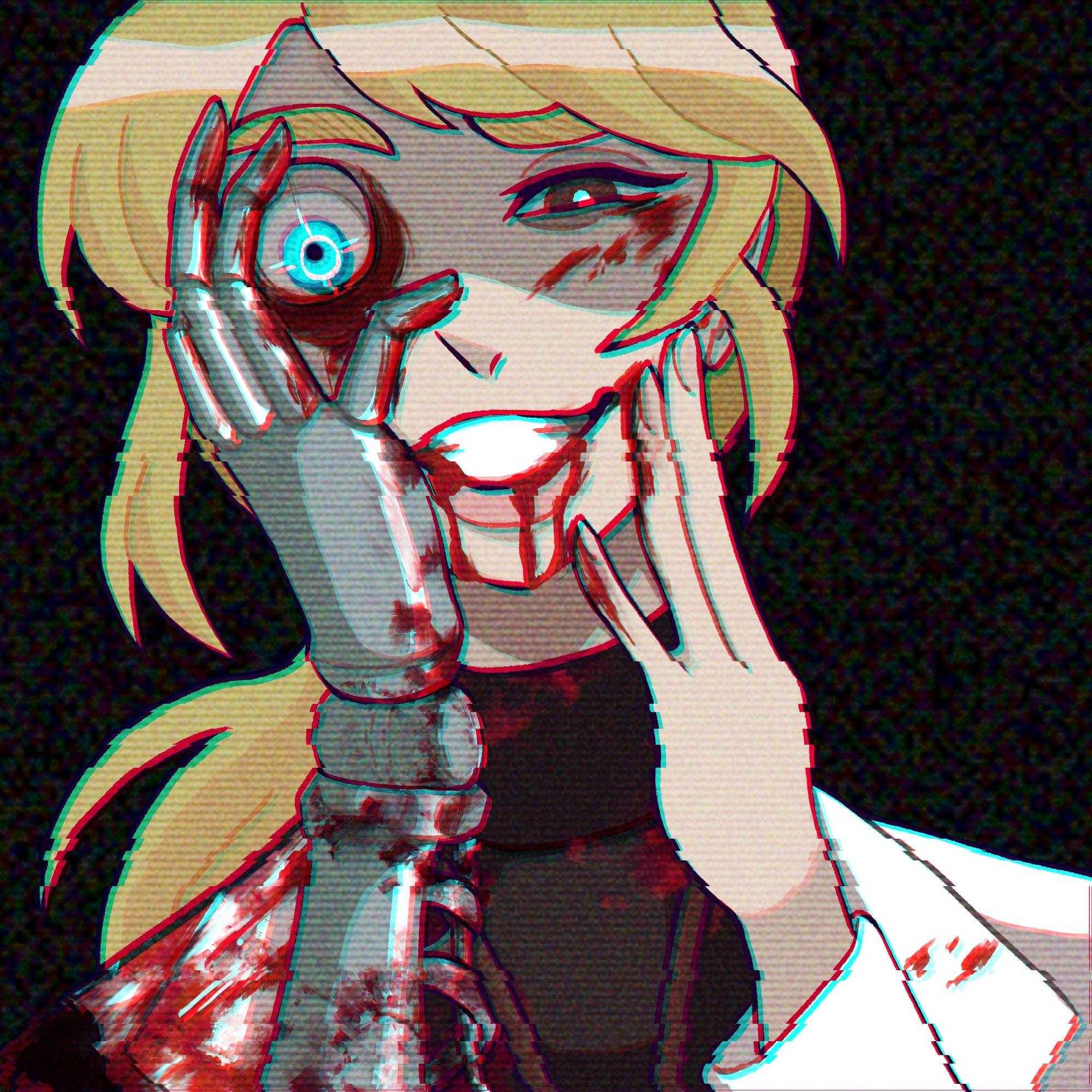 Decided to revisit the glitch aesthetic and draw @/sylvrndoodles ‘s #cyborg #madscientist OC Aya for her birthday. #Aya #mildgore #bodyhorror #fanart