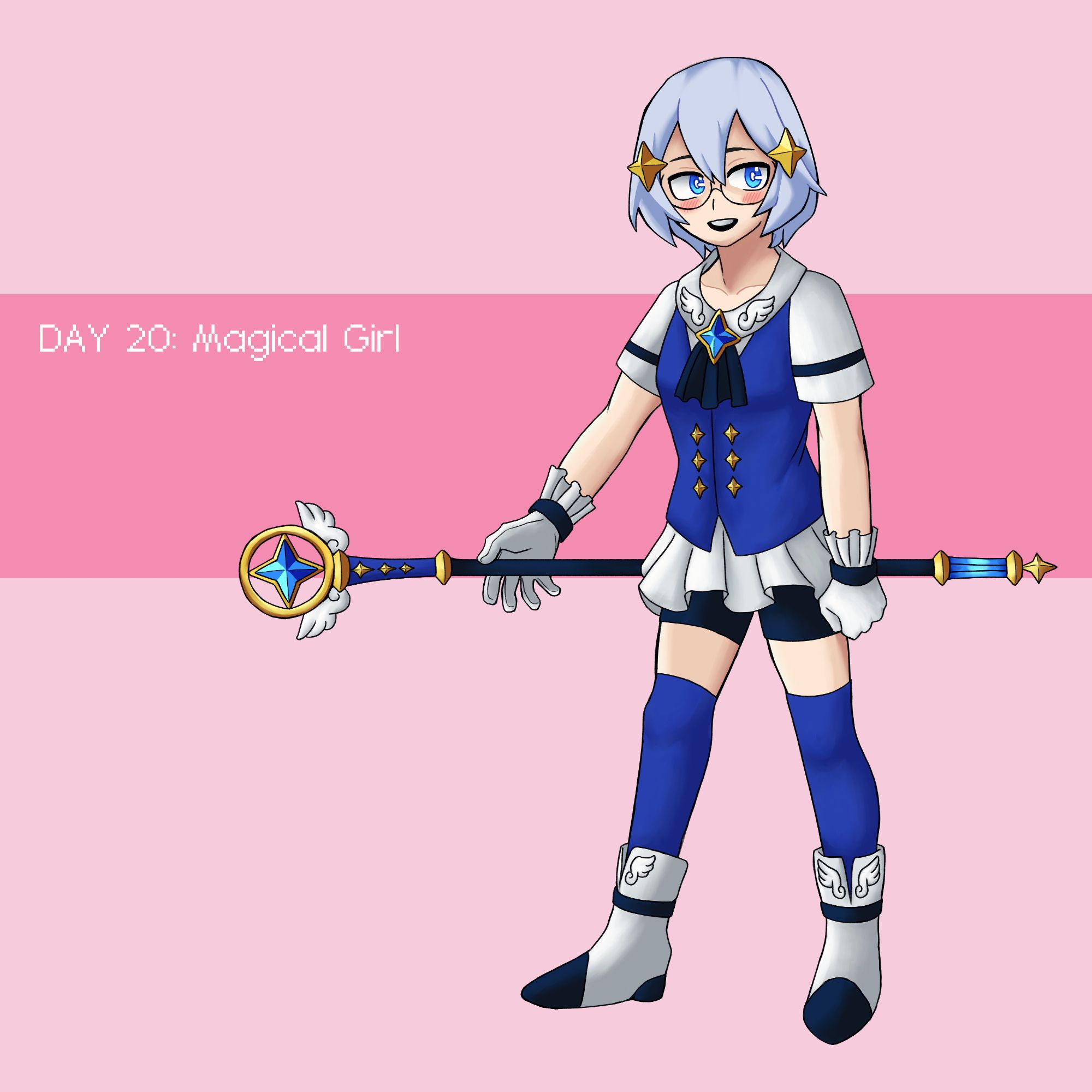 Day 20: Magical Girl
This is the one I was looking forward to doing most. Pretty proud of the shading I did for this one.