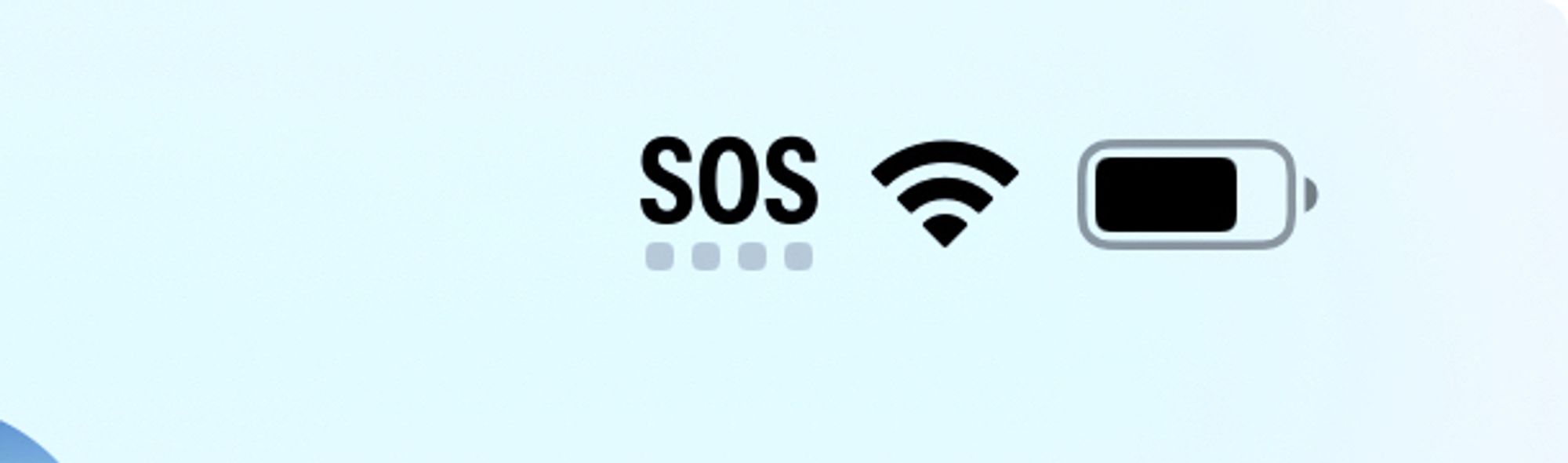 Screenshot of my phone showing SOS where it should say 5G