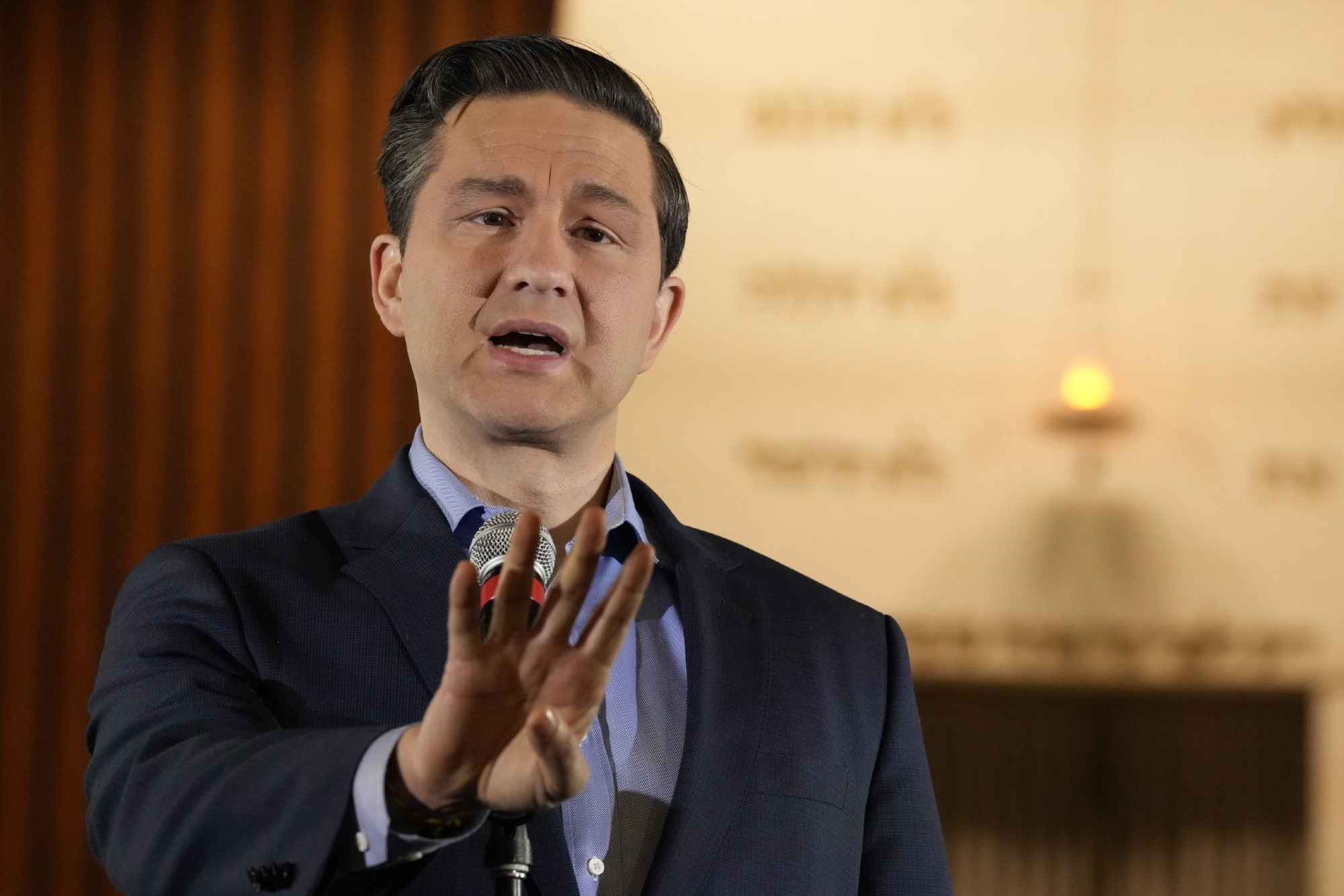 Pierre Poilievre, looking like something that feeds off what the other fish excrete at the bottom of the aquarium.