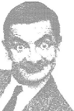 ascii art of Mr. Bean.