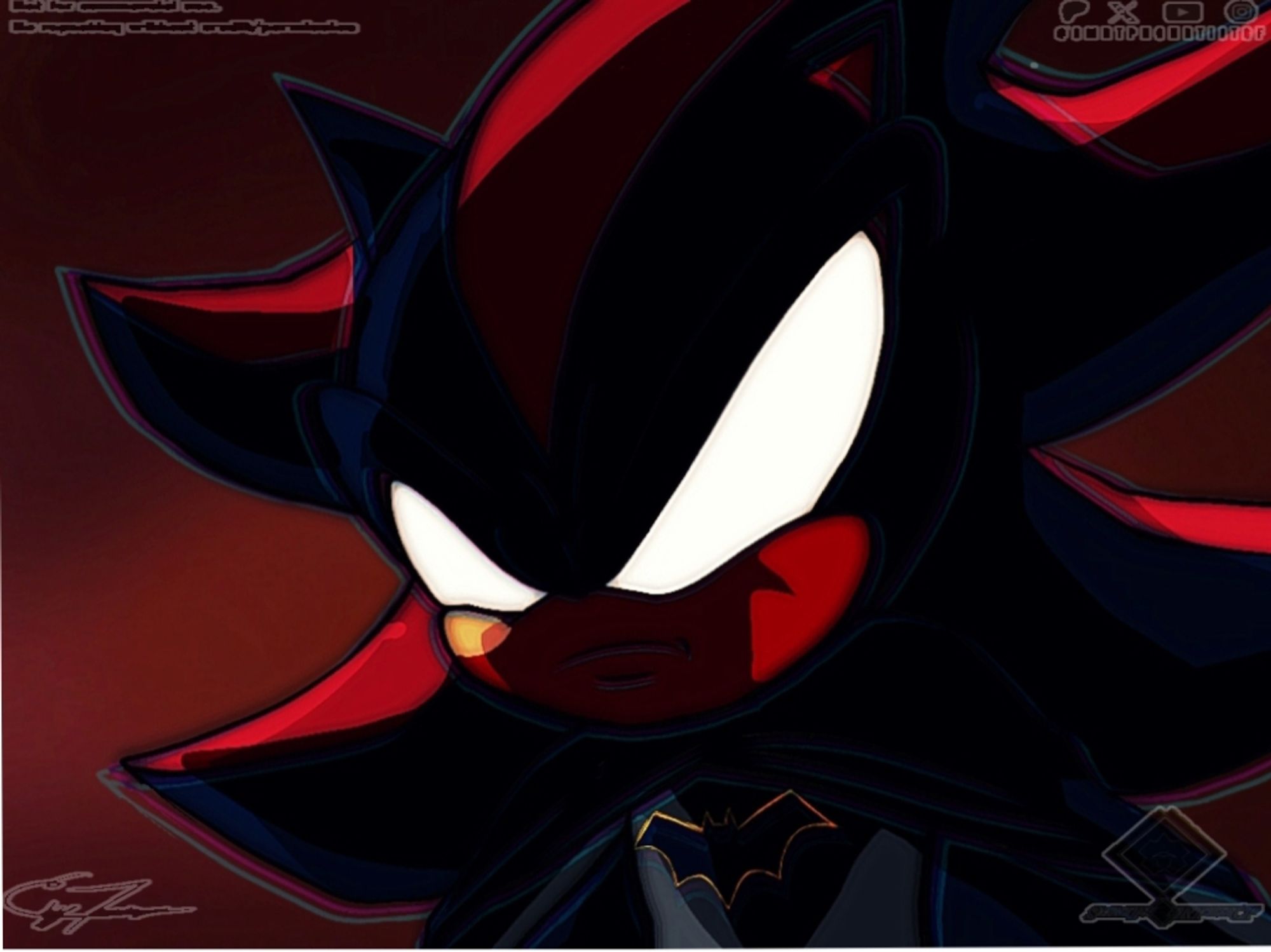 My art of Shadow imitating the Batman:Tas Scowl.