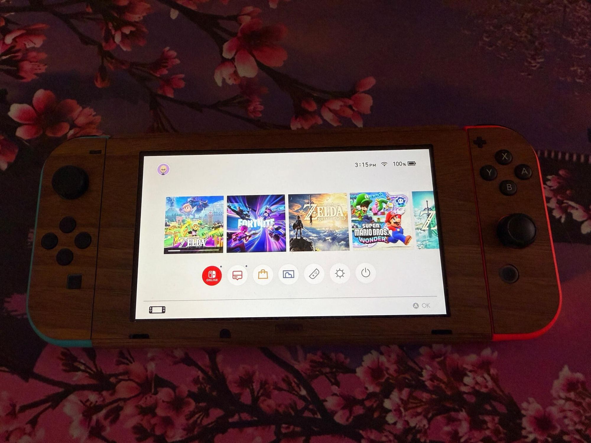 A photo I took of my Nintendo Switch home screen showing where the Legend of Zelda: Echoes of Wisdom is being installed.