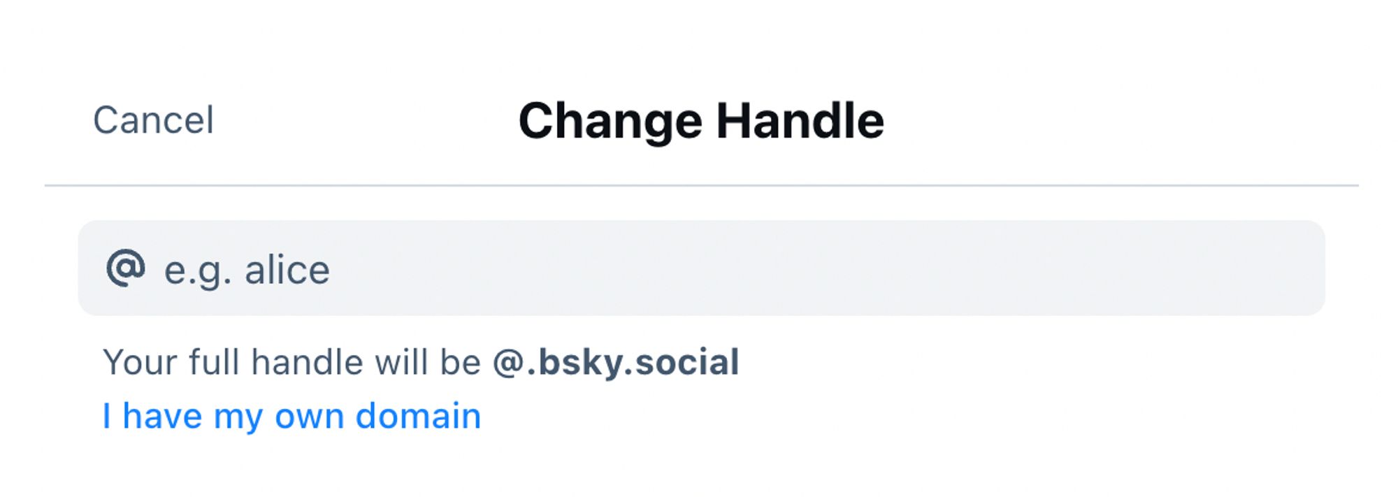 change handle in settings to own domain