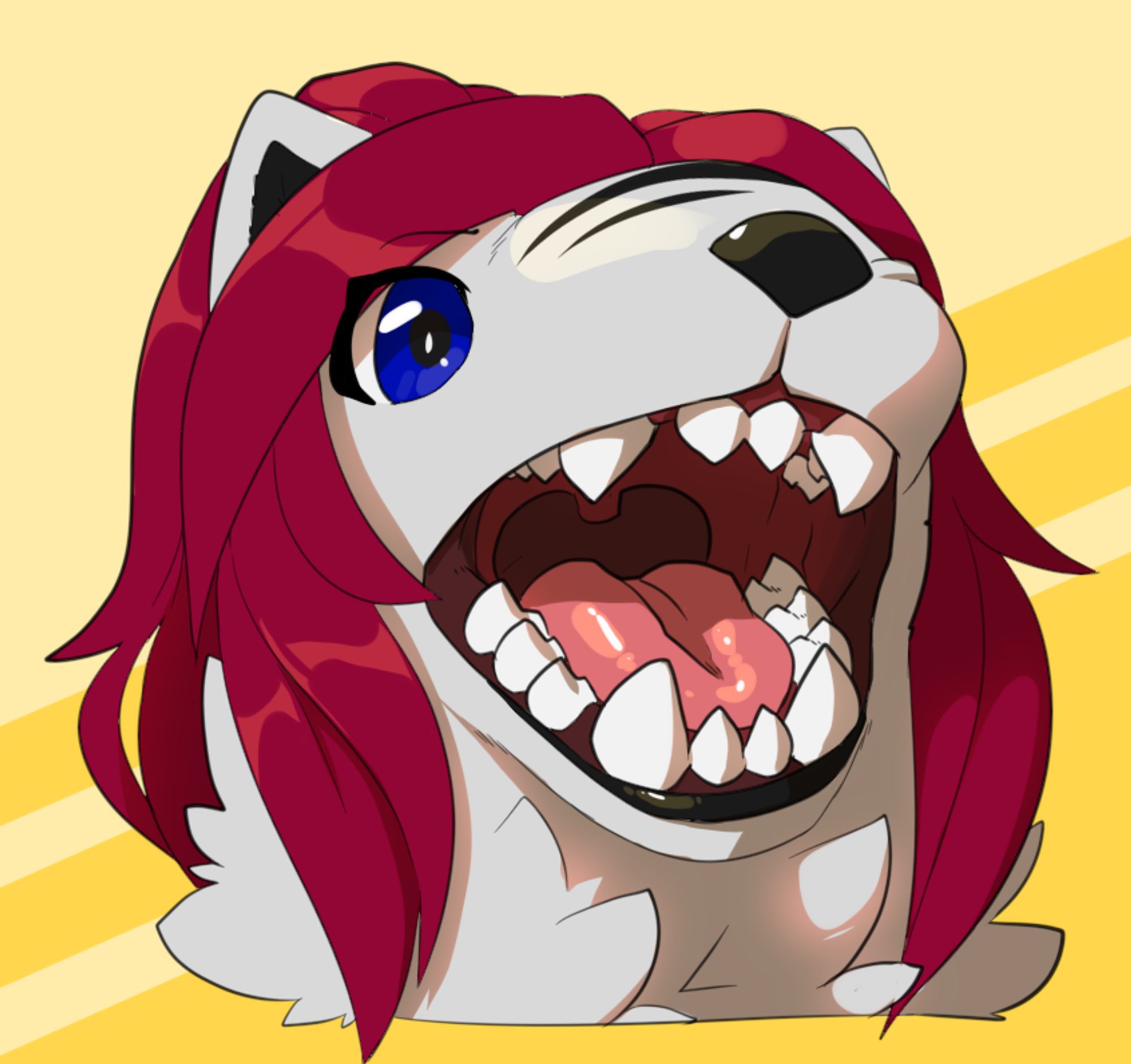 a headshot of an anthro bear with an open mouth