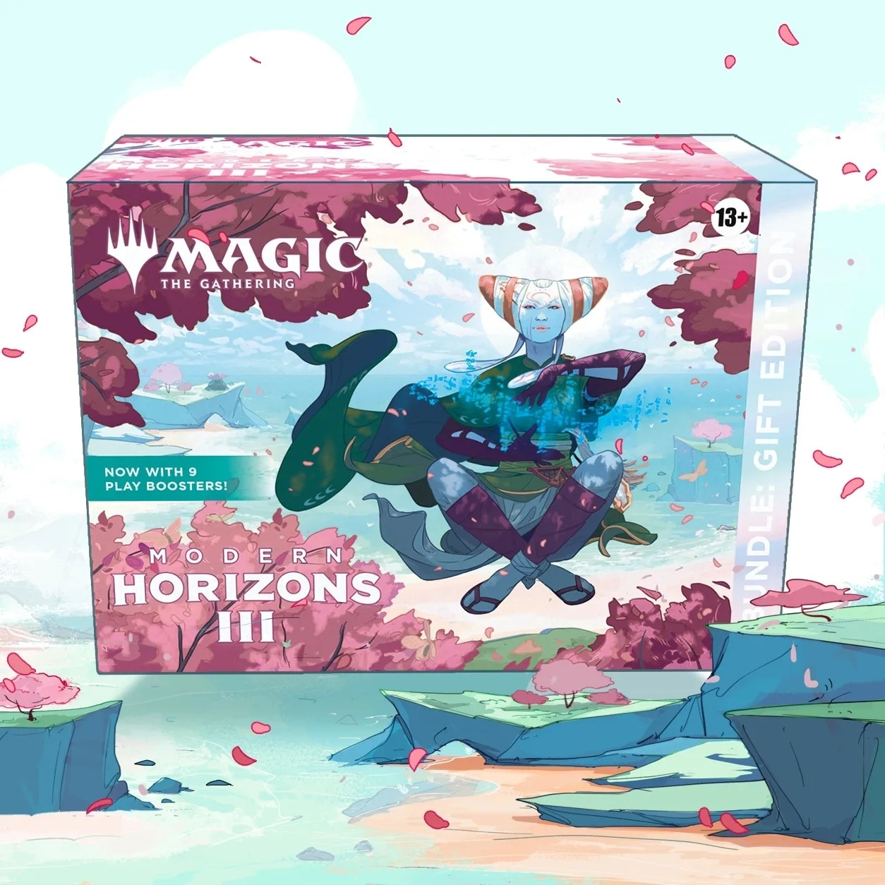 Full box art for the illustrated packaging of Magic: the Gathering Modern Horizons 3 Gift Bundle