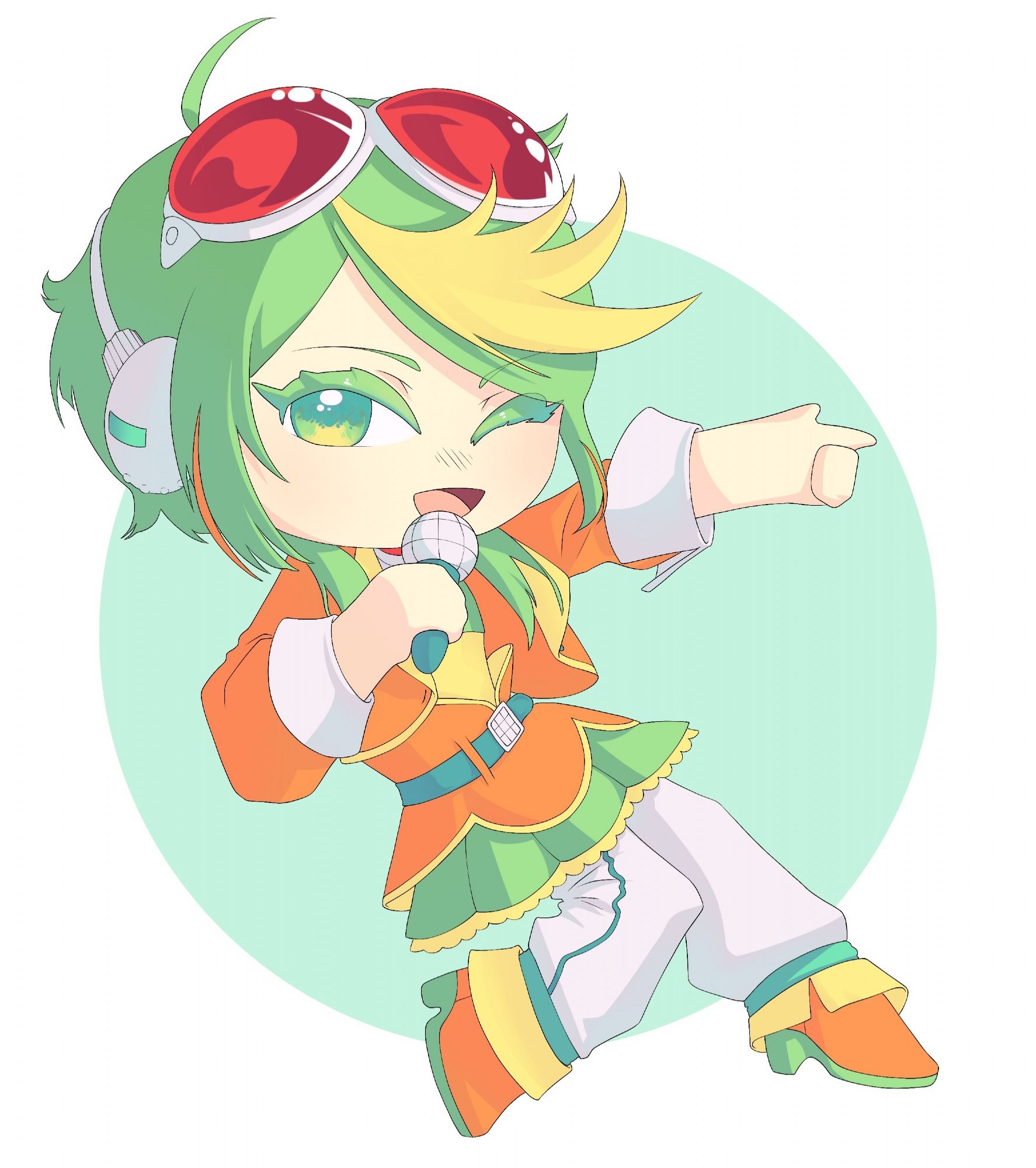 Shu Yamino (NijisanjiEN) with Megpoid (Vocasynth) clothes and color palette
-
Chibi, Cel shading