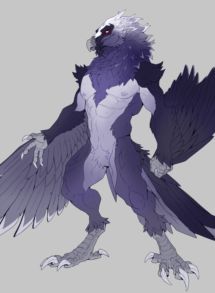 purple anthro bearded vulture