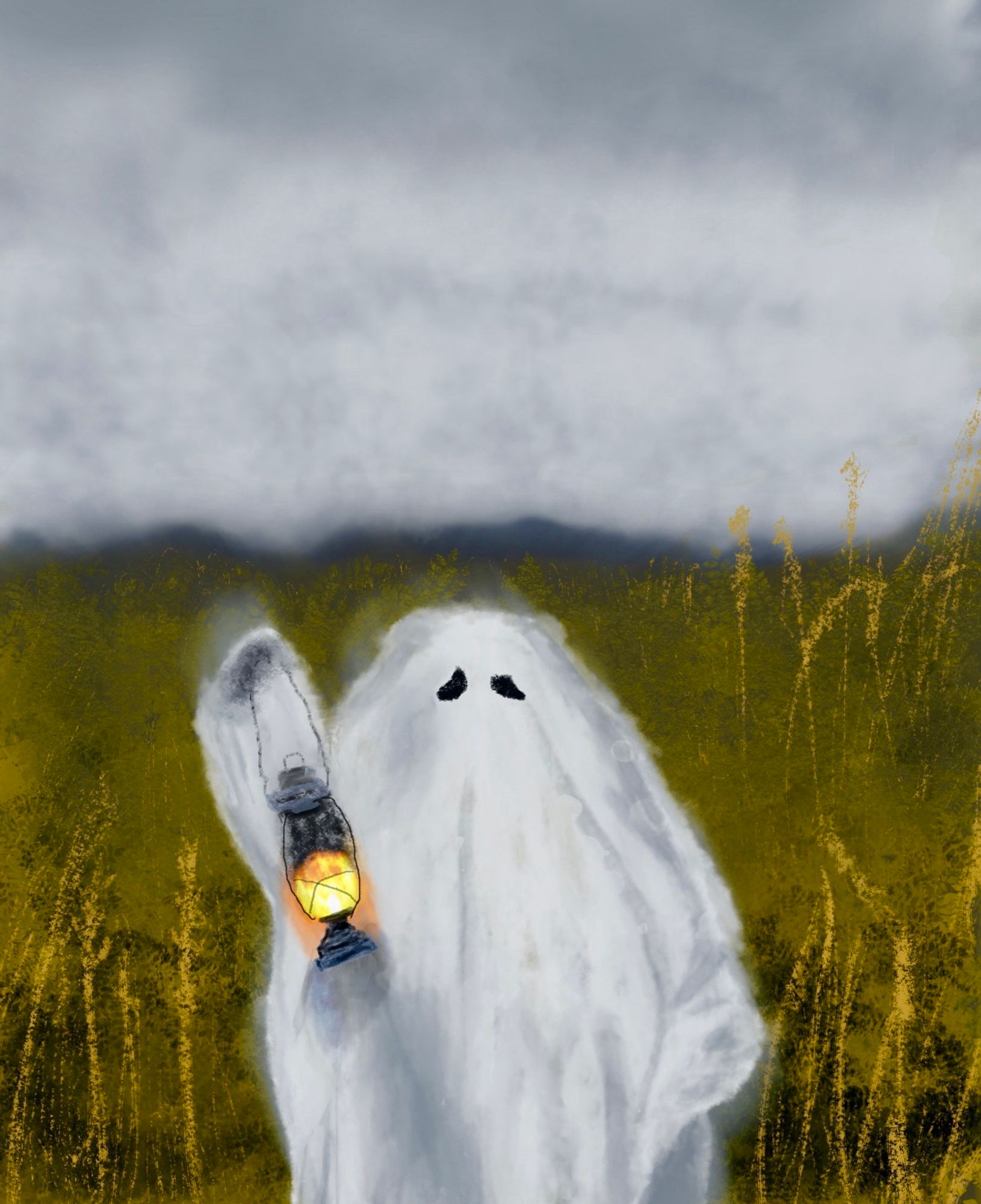 Ghost with lantern artwork