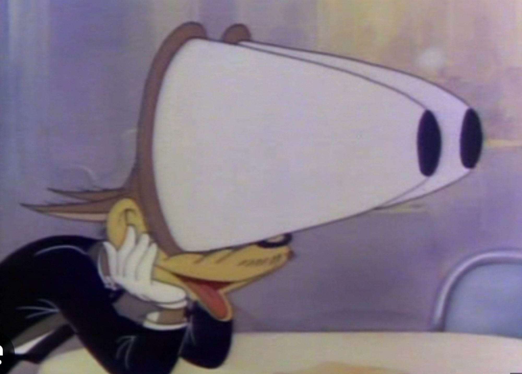 Tex Avery wolf with gigantic eyes popping out of his head