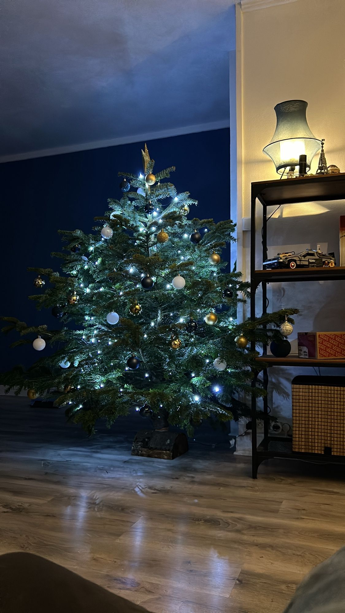 Photo d’un sapin de Noël décoré et allumé