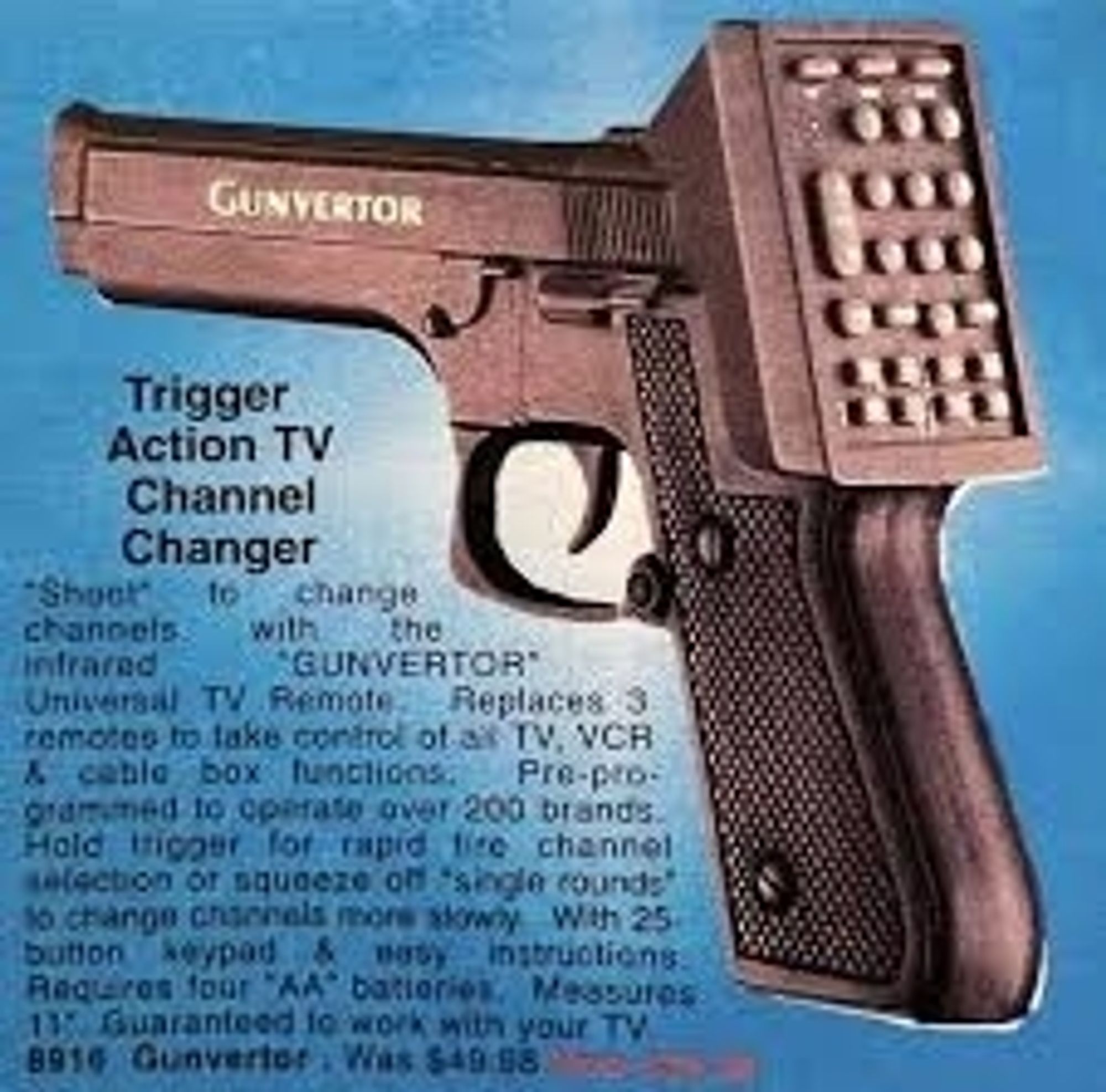 pistol grip TV remote