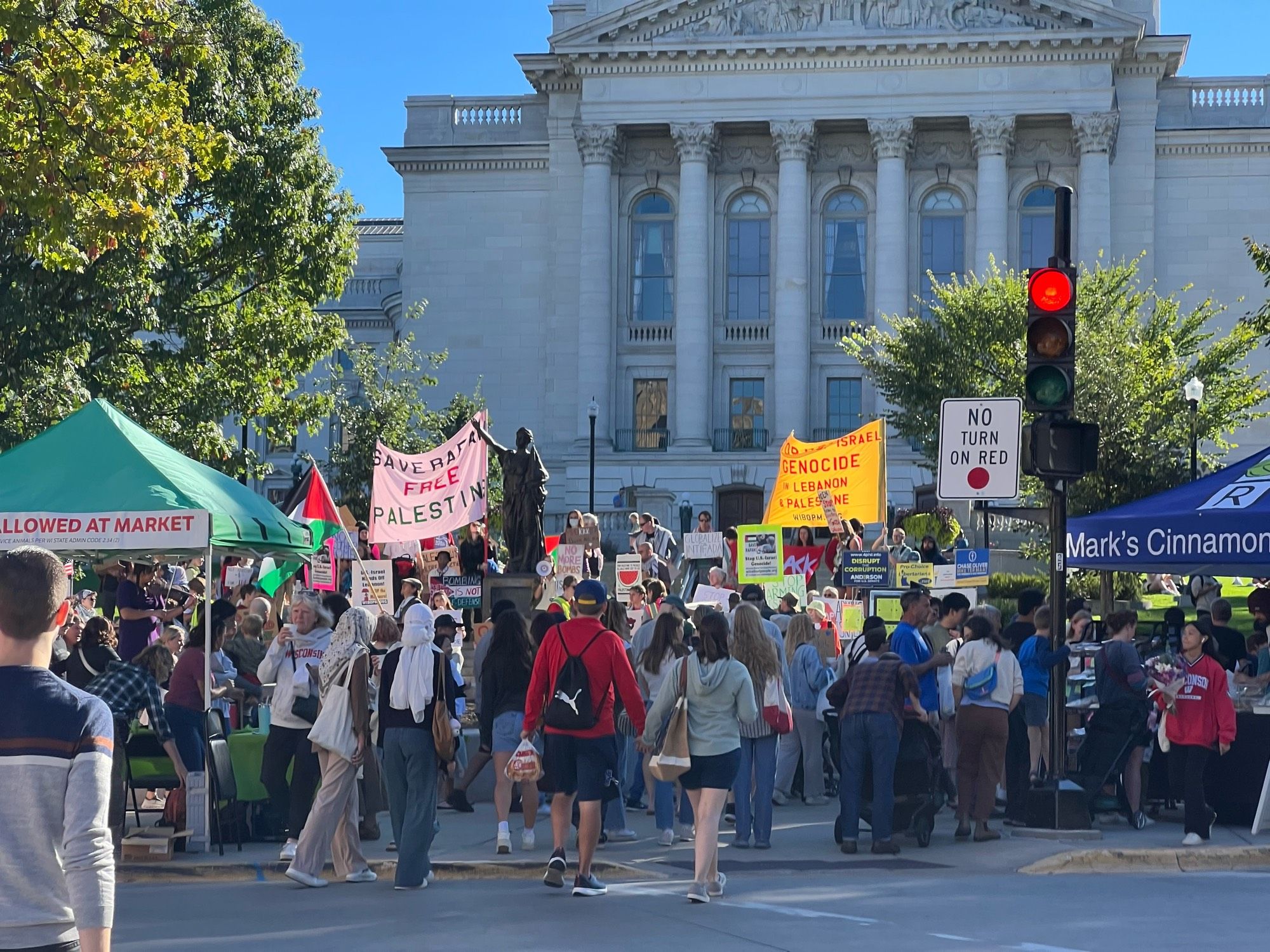 Pro Palestine protest in the steps of the state capitol