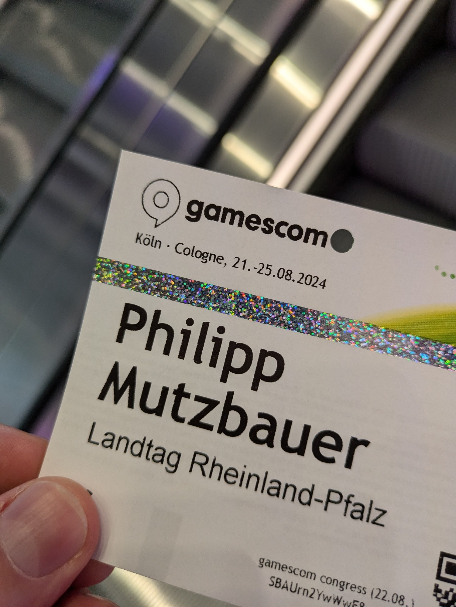 Mein Ausweis zum Gamescom congress.