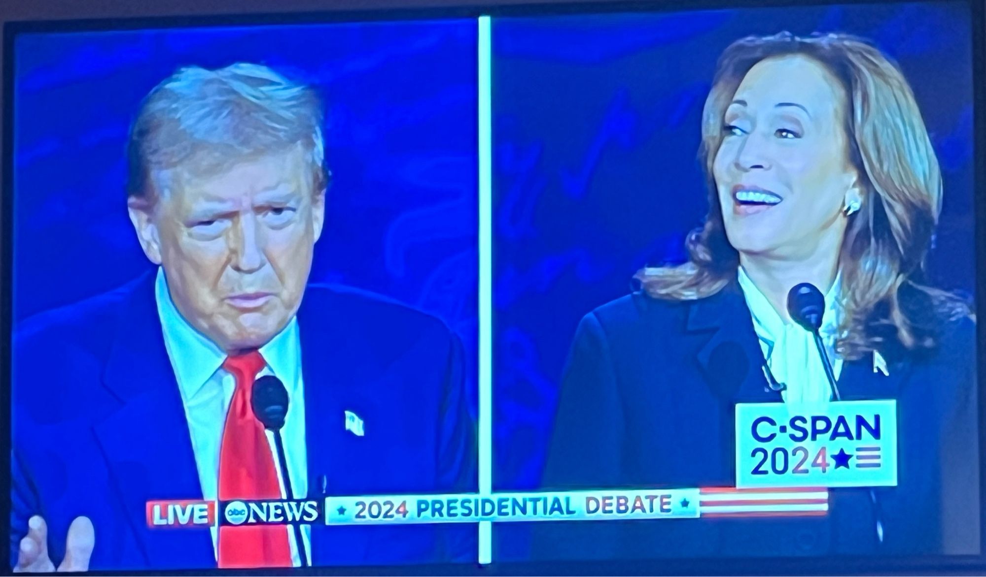 Harris laughing at Trump