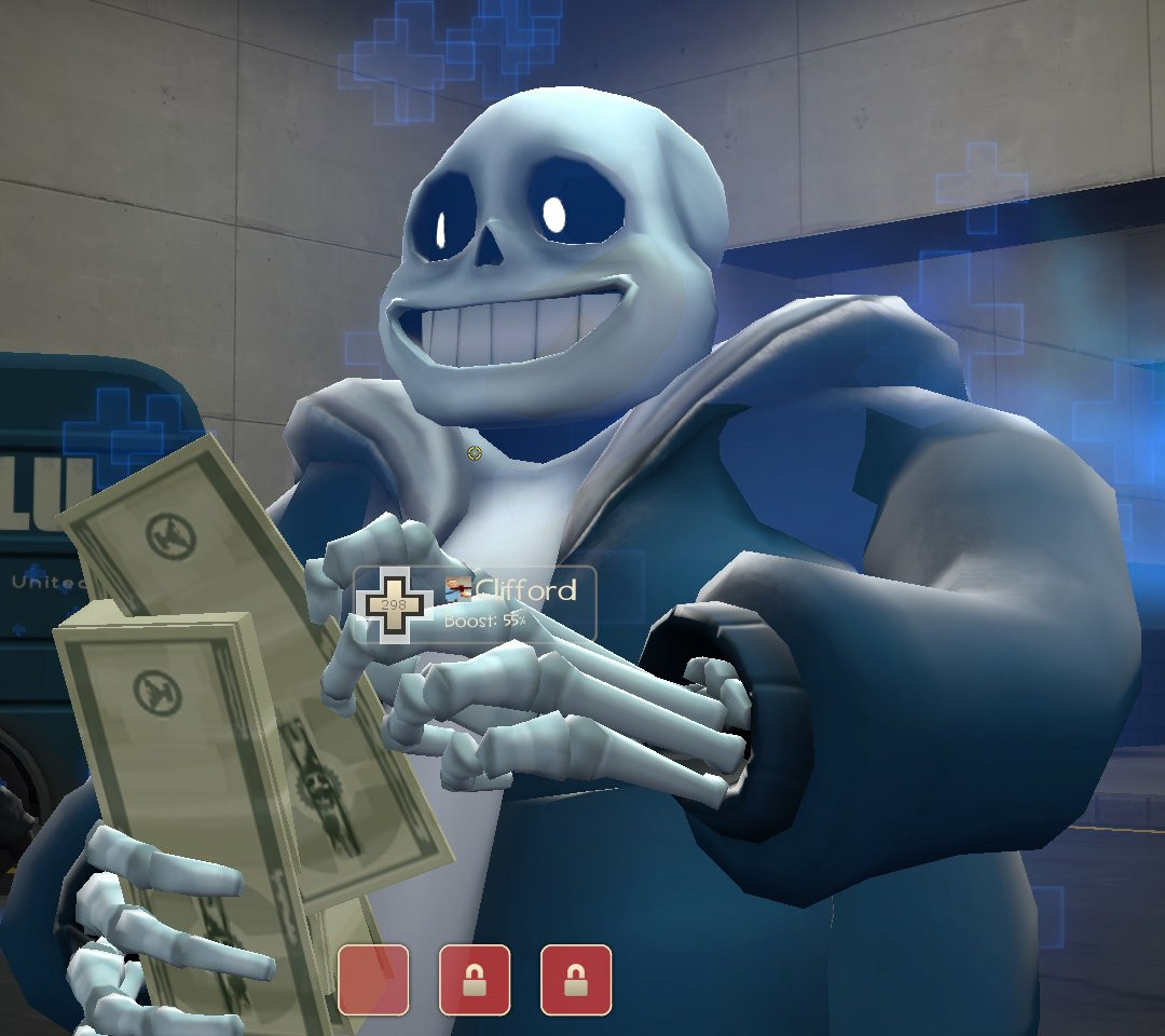 For many unknown reasons, Sans Undertale can be seen either counting or handing out a fat stack of money