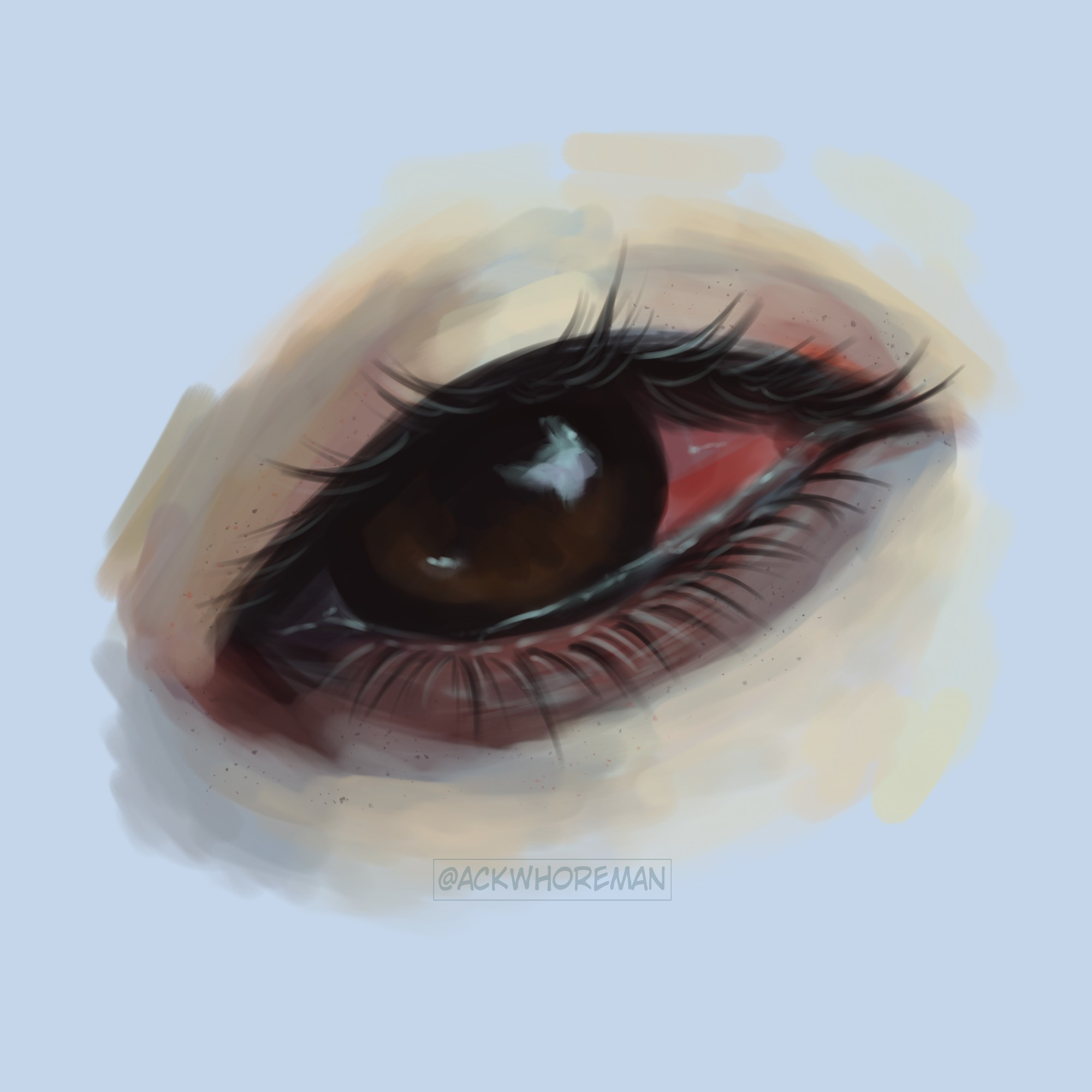 crying eye painterly style