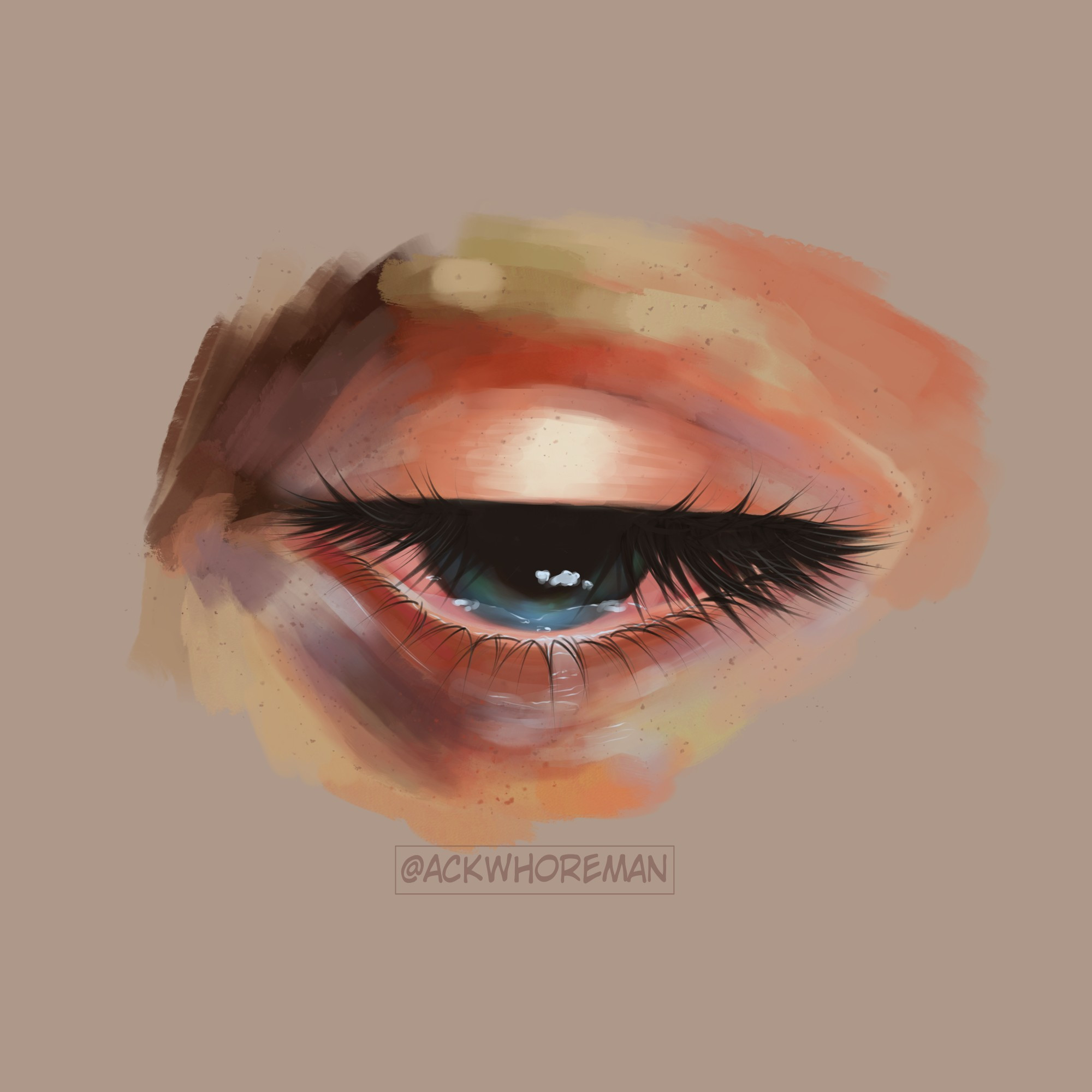 crying eye painterly style