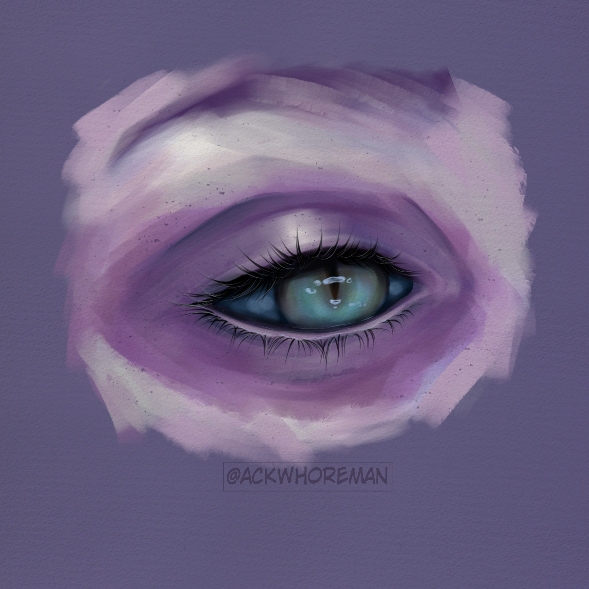 reptile person eye painterly style