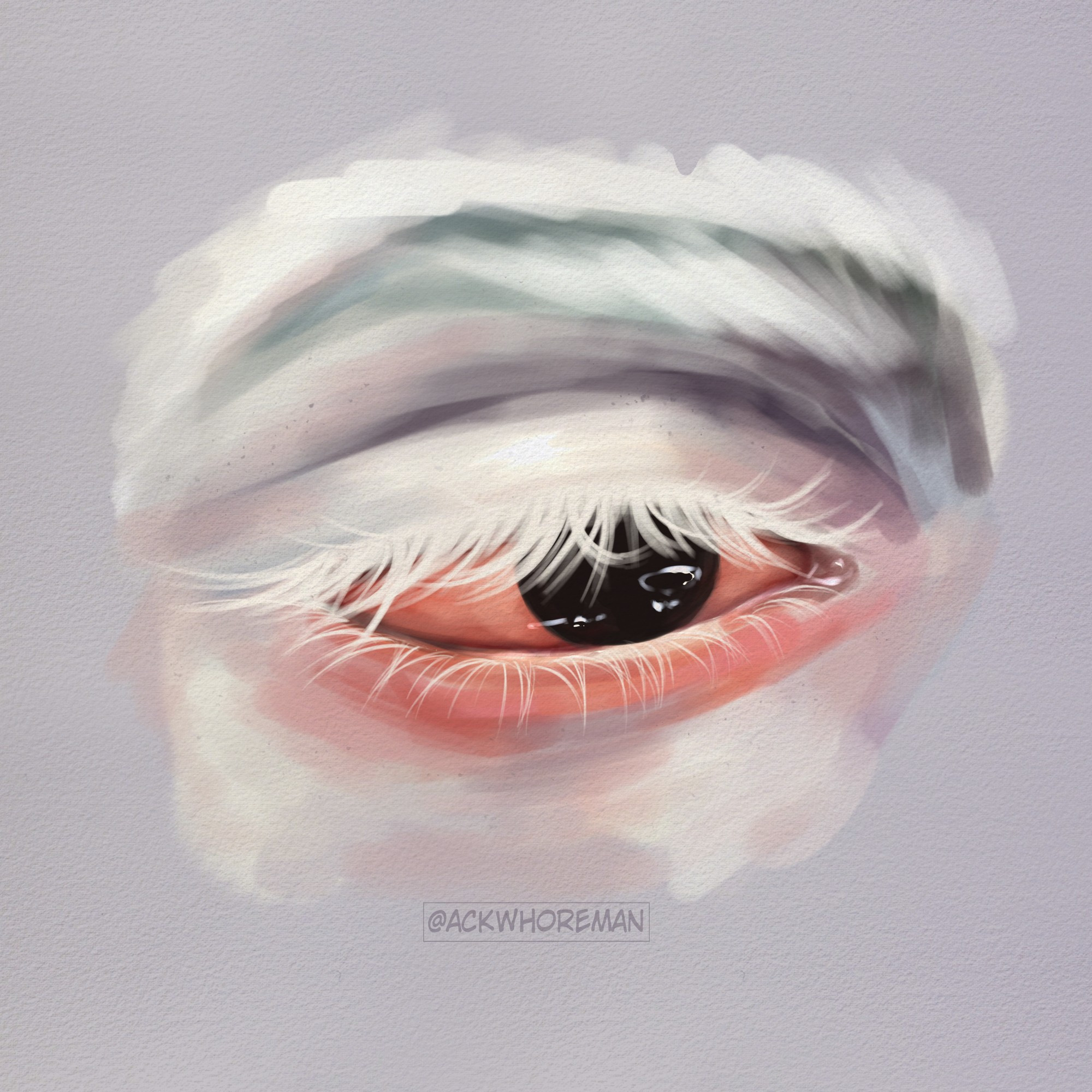 albino eye painterly style