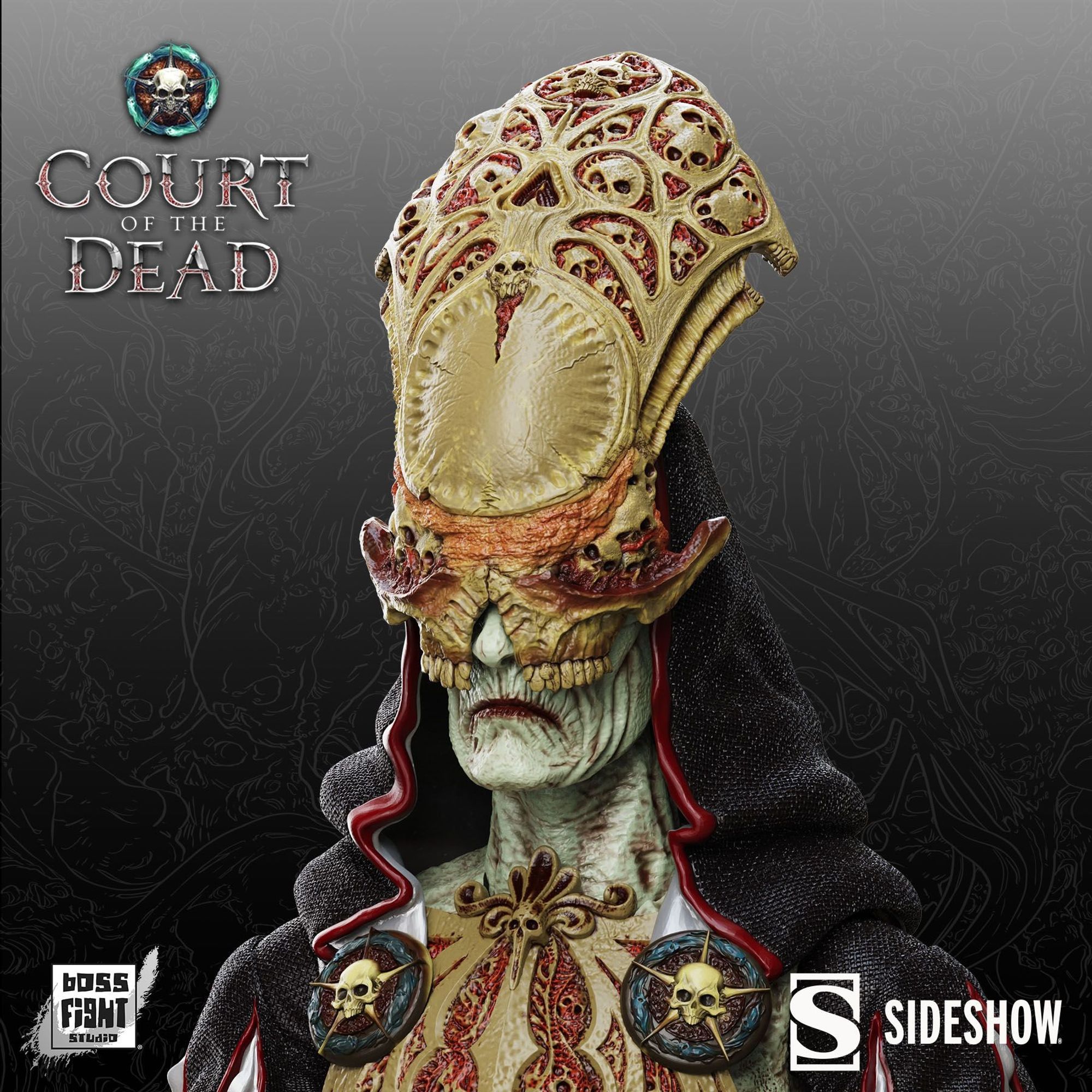 A 3/4 digital render bust of the COTD Death figure.