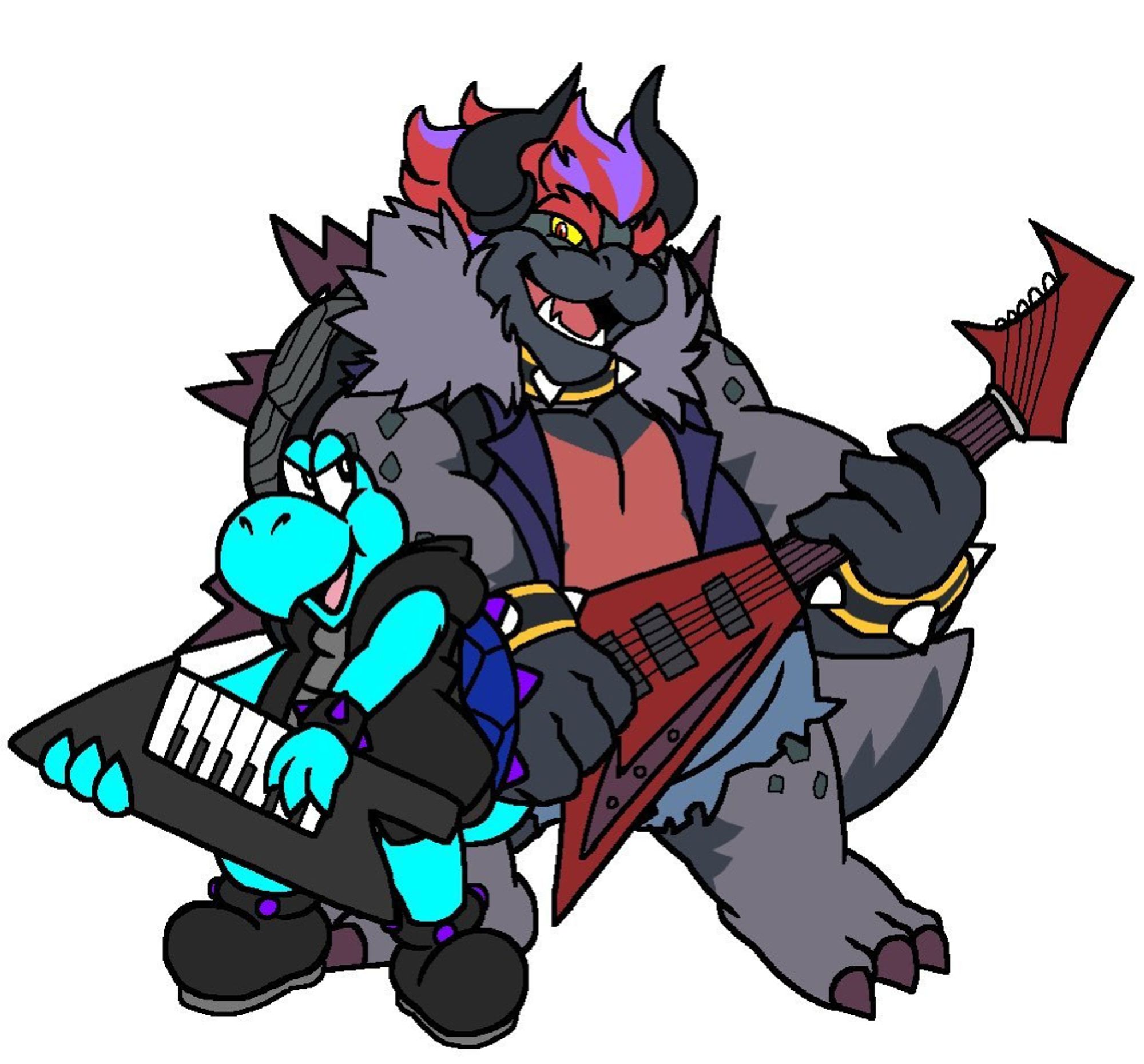 Icy and Strykzz are having a guitar/keytar battle. who is gonna win? o: