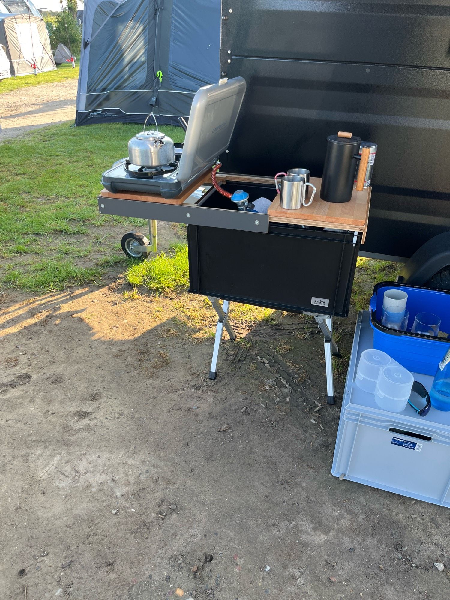 Campingkocher, Kaffee, Zelten