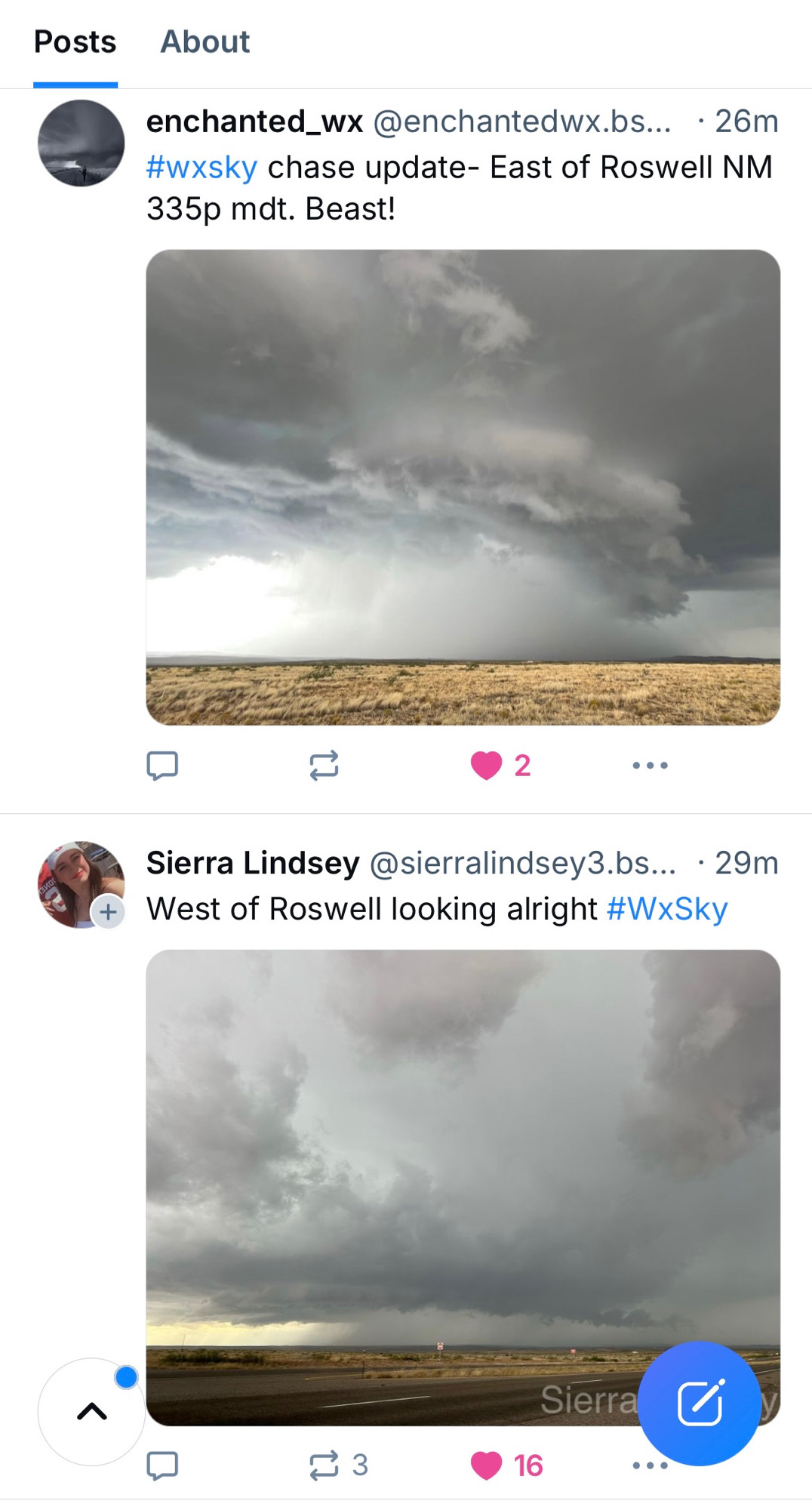 Multiple views of a storm in NM. 