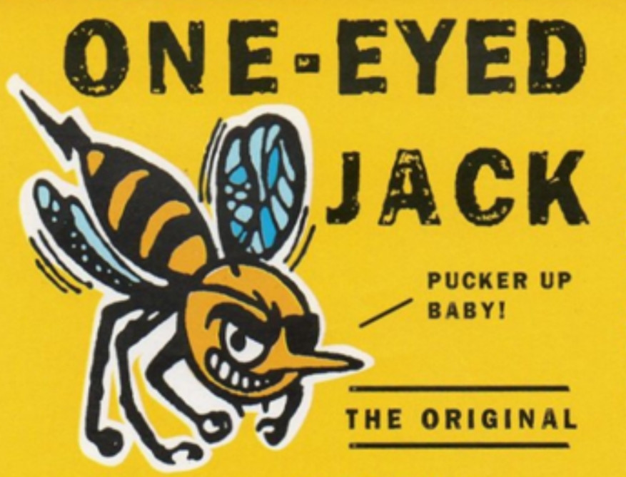 Picture of One-Eyed Jack beer label, a wasp with a grimace that I thought looked a little like Chuck's.