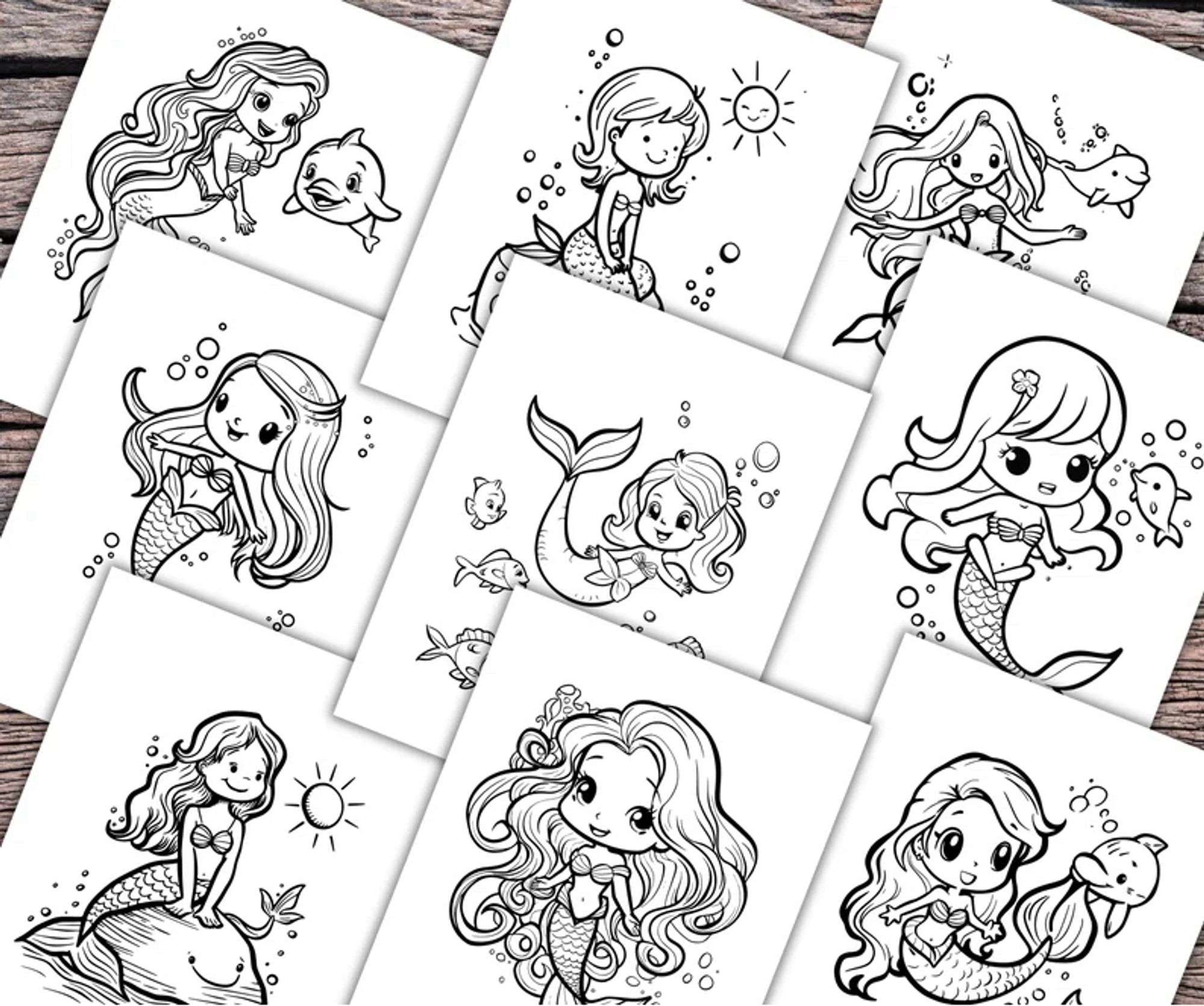 Mermaid Coloring Book, Mermaid Birthday, Mermaid Party, Kids Birthday Activities, Mermaid Core, Coloring Pages, Cute Kawaii Pages, Kids Coloring Book, Kids Coloring Pages, Print at Home, Instant Download, Big Coloring Pages, Coloring Pages, Coloring Sheets, Digital Download, Easy to Color, Homeschool Printable, Preschooler Coloring, Simple Coloring Page, Toddlers Coloring