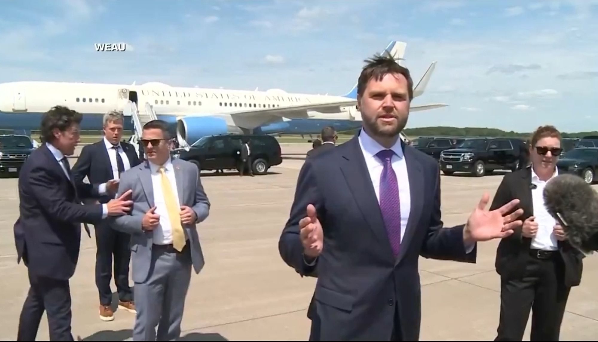 JD Vance in front of Air Force 2