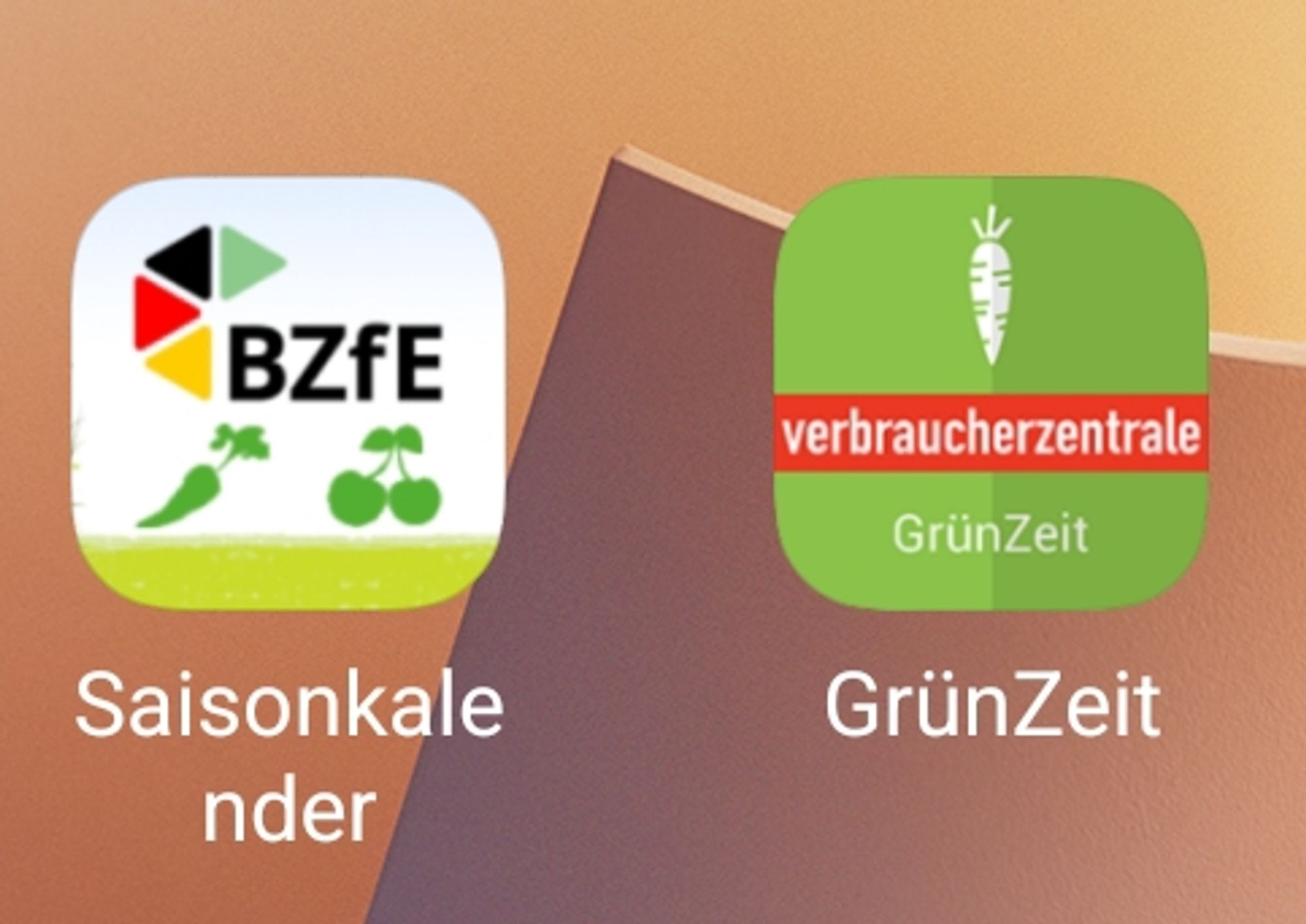 Screenshot App-Icons auf Display 

BZfE Saisonkalender

Grünzeit Verbraucherzentrale