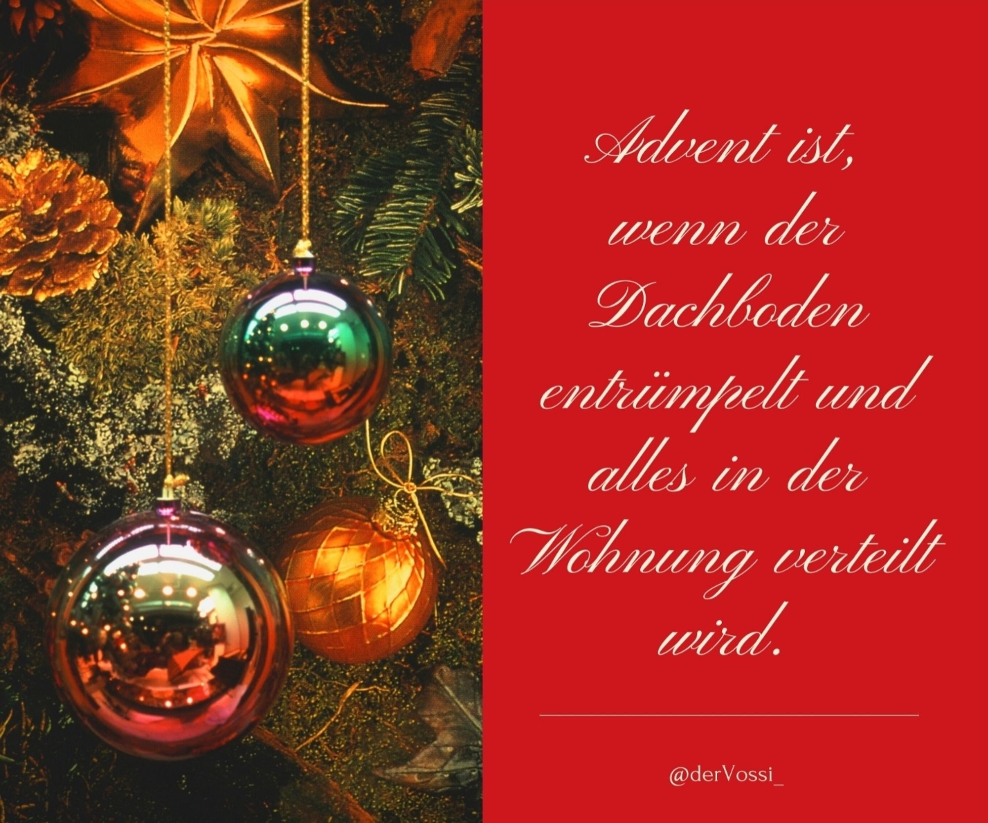 Weihnachtlicher Schmuck mit dem Text.