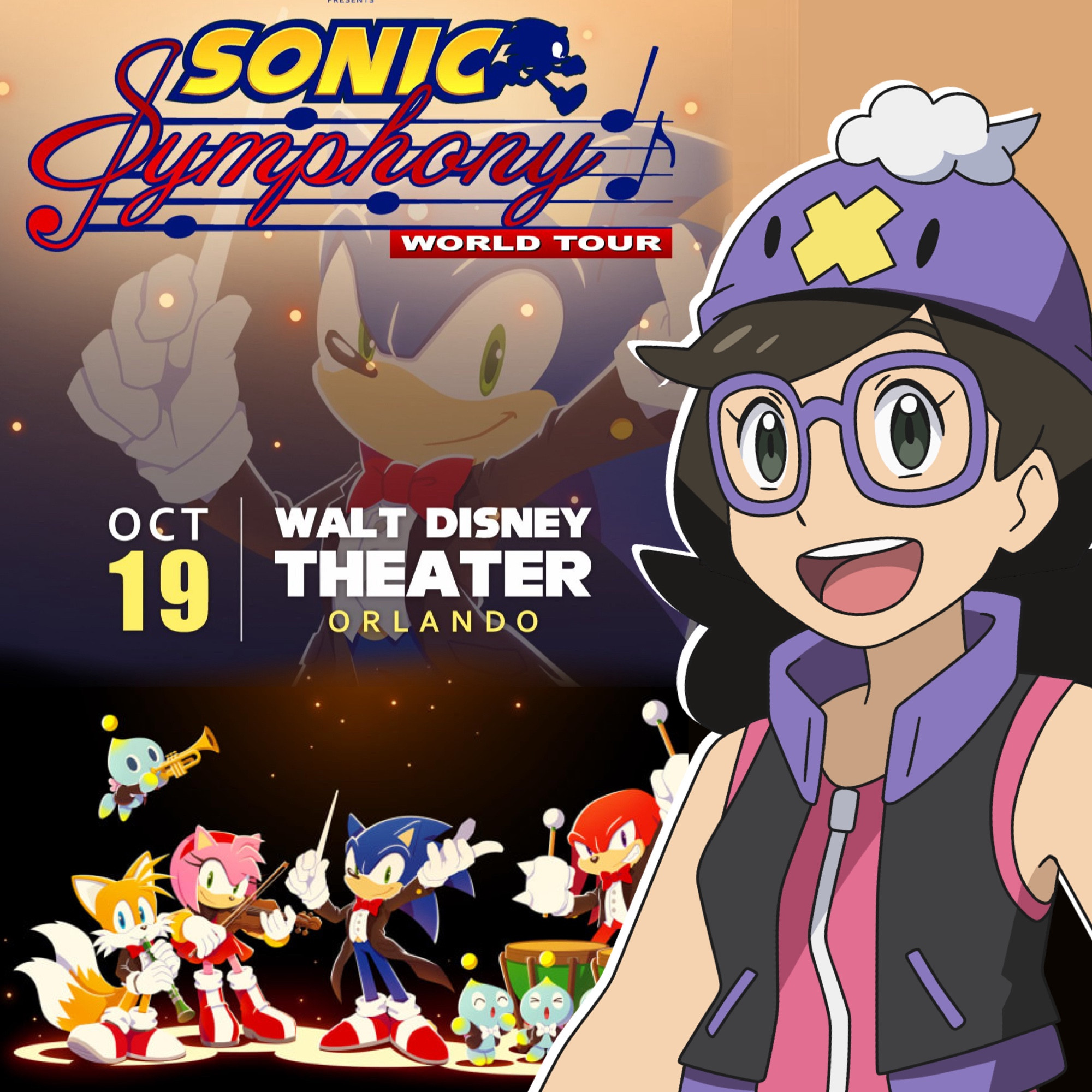 Image: Silly Drifloon PNG model happy expression in the foreground. The Sonic Symphony official artwork in the background.

Text: Sonic Symphony World Tour
October 19th Walt Disney Theater Orlando