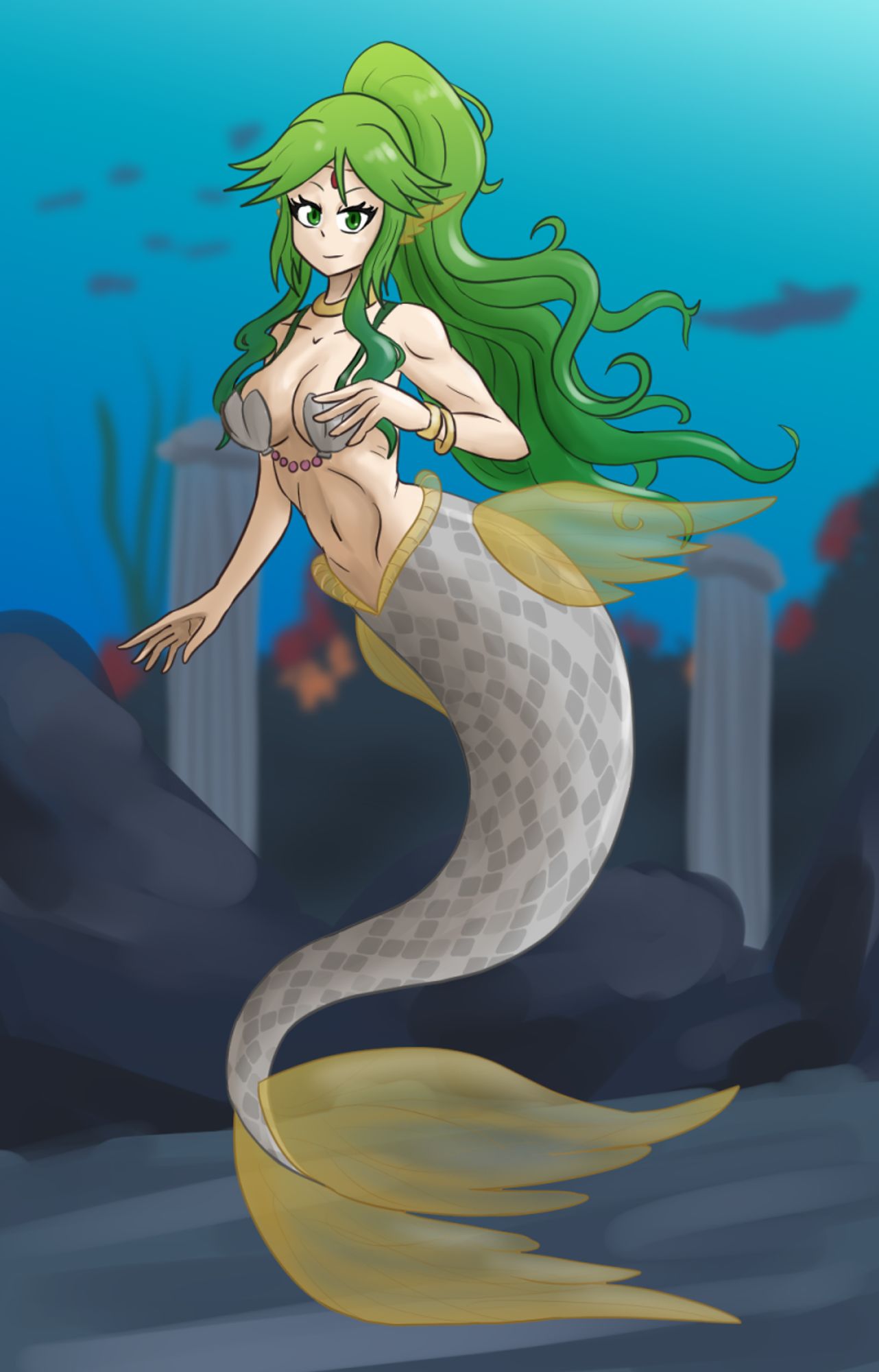 Palutena as a mermaid