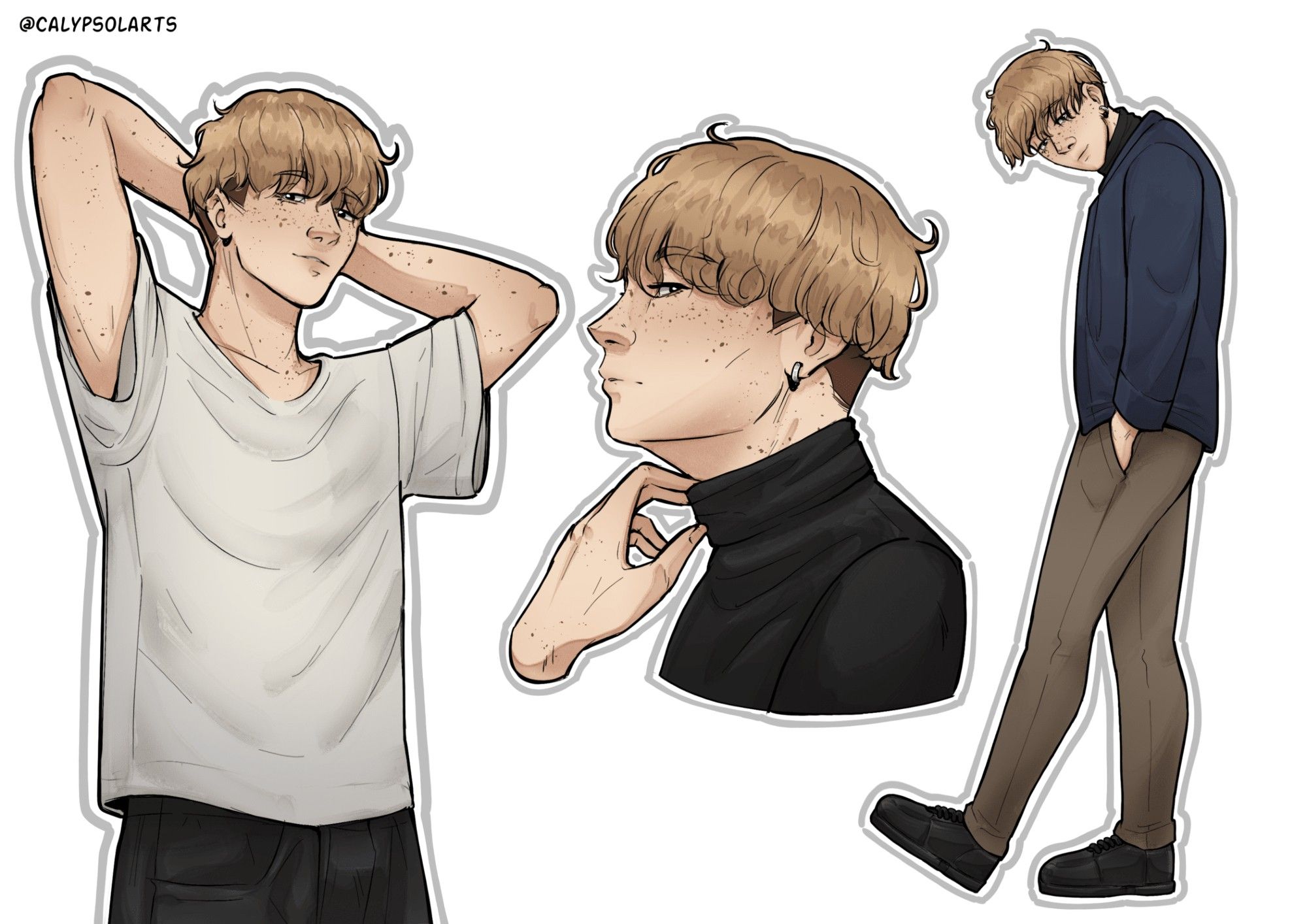 Reference sheet of my OC Elio.