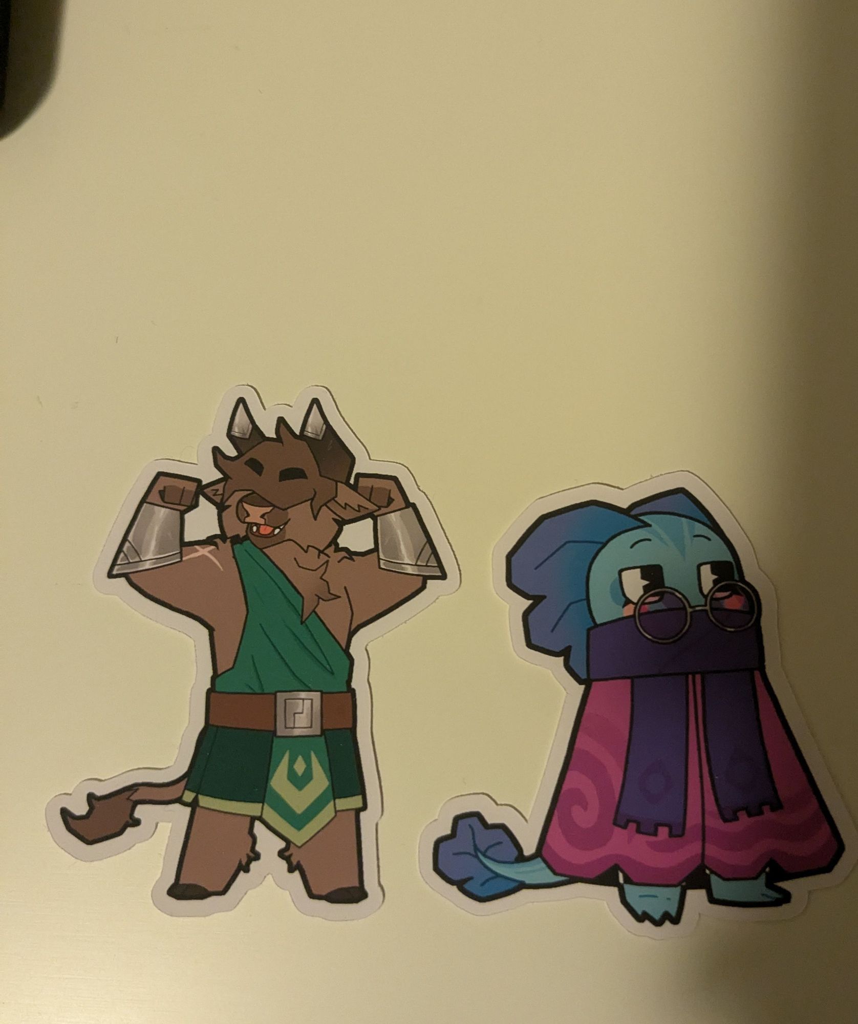 Stickers of characters from an unreleased, unannounced videogame project.