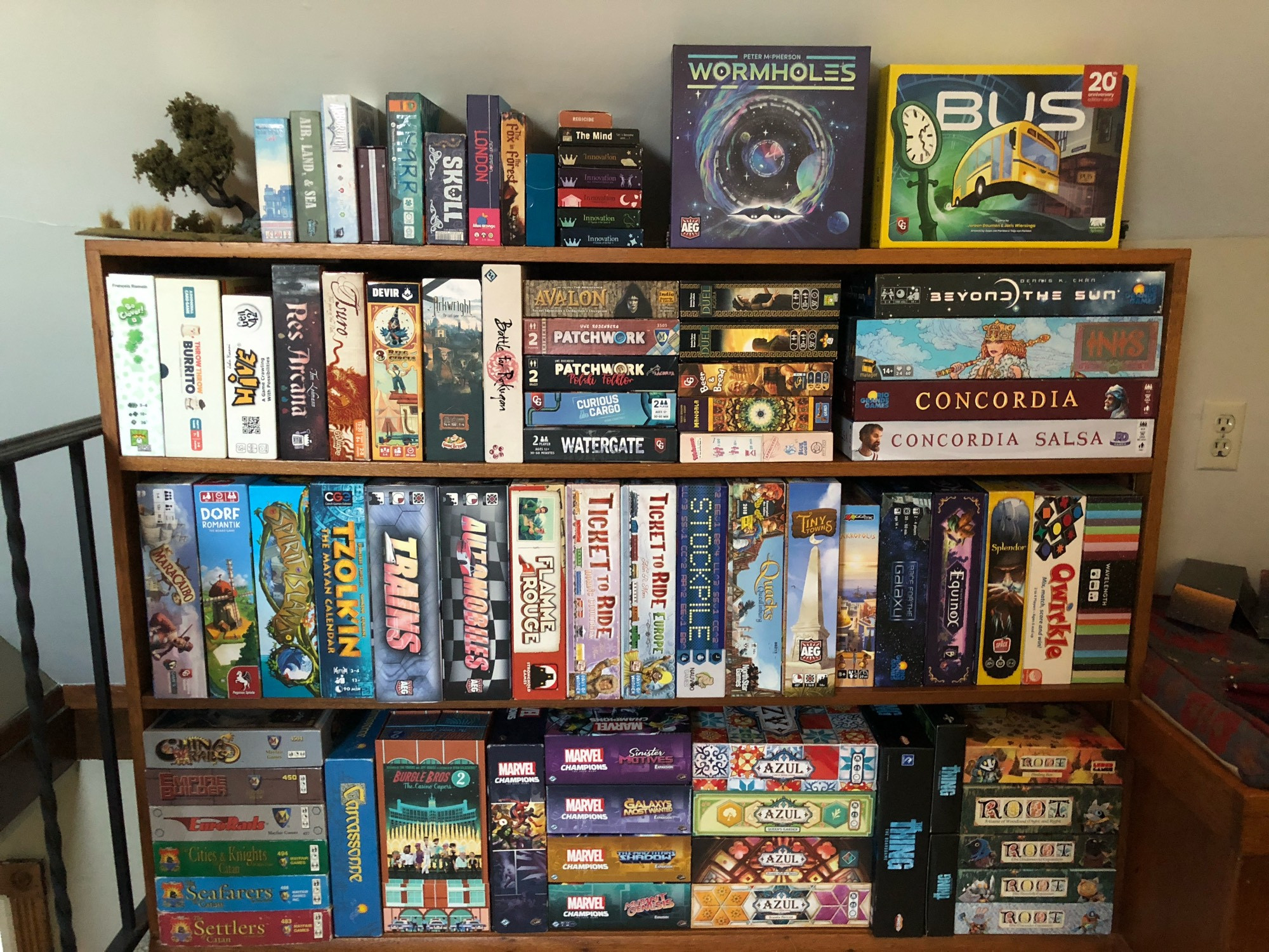 An overflow shelf for my board games. Non are lot in this one. 