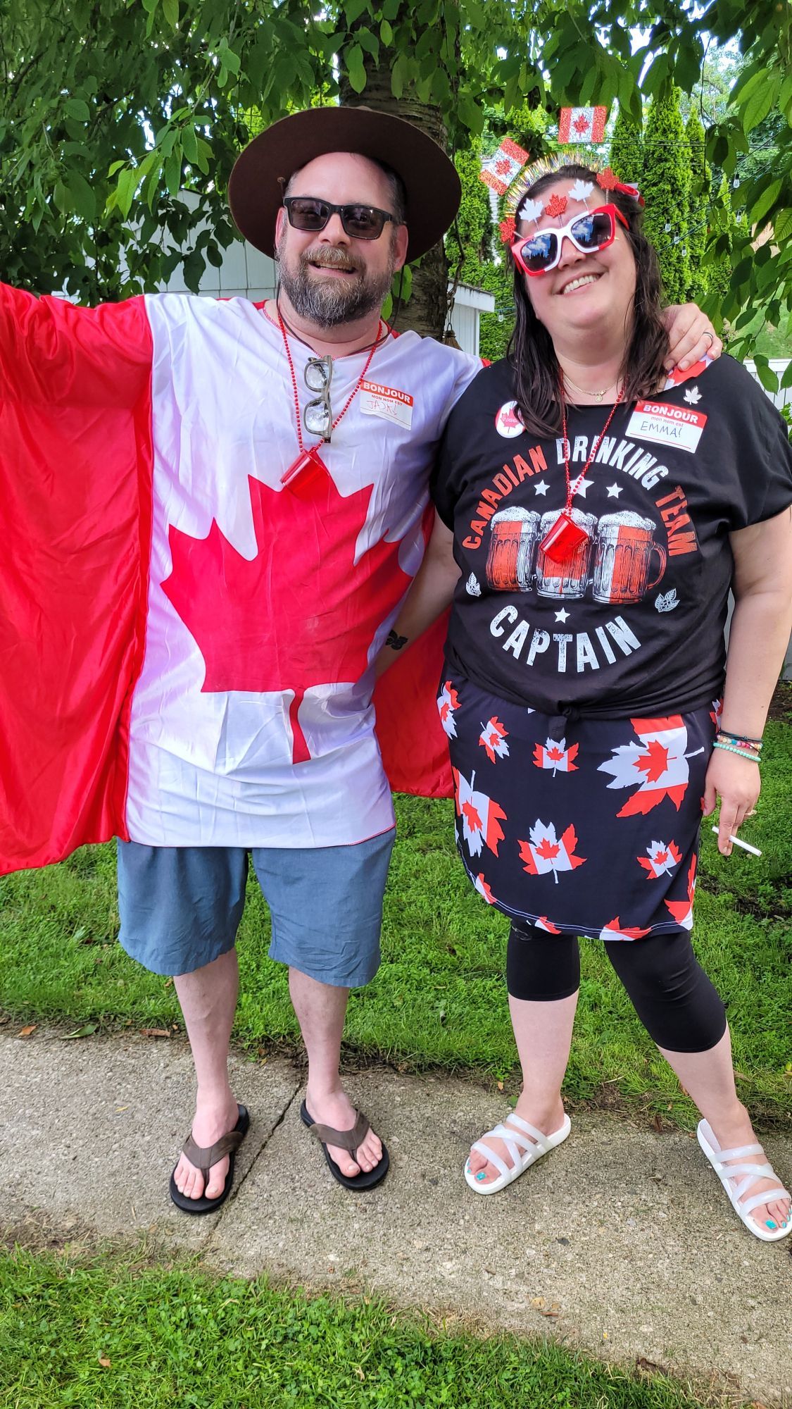 The hosts, attired with much Canadian swag.