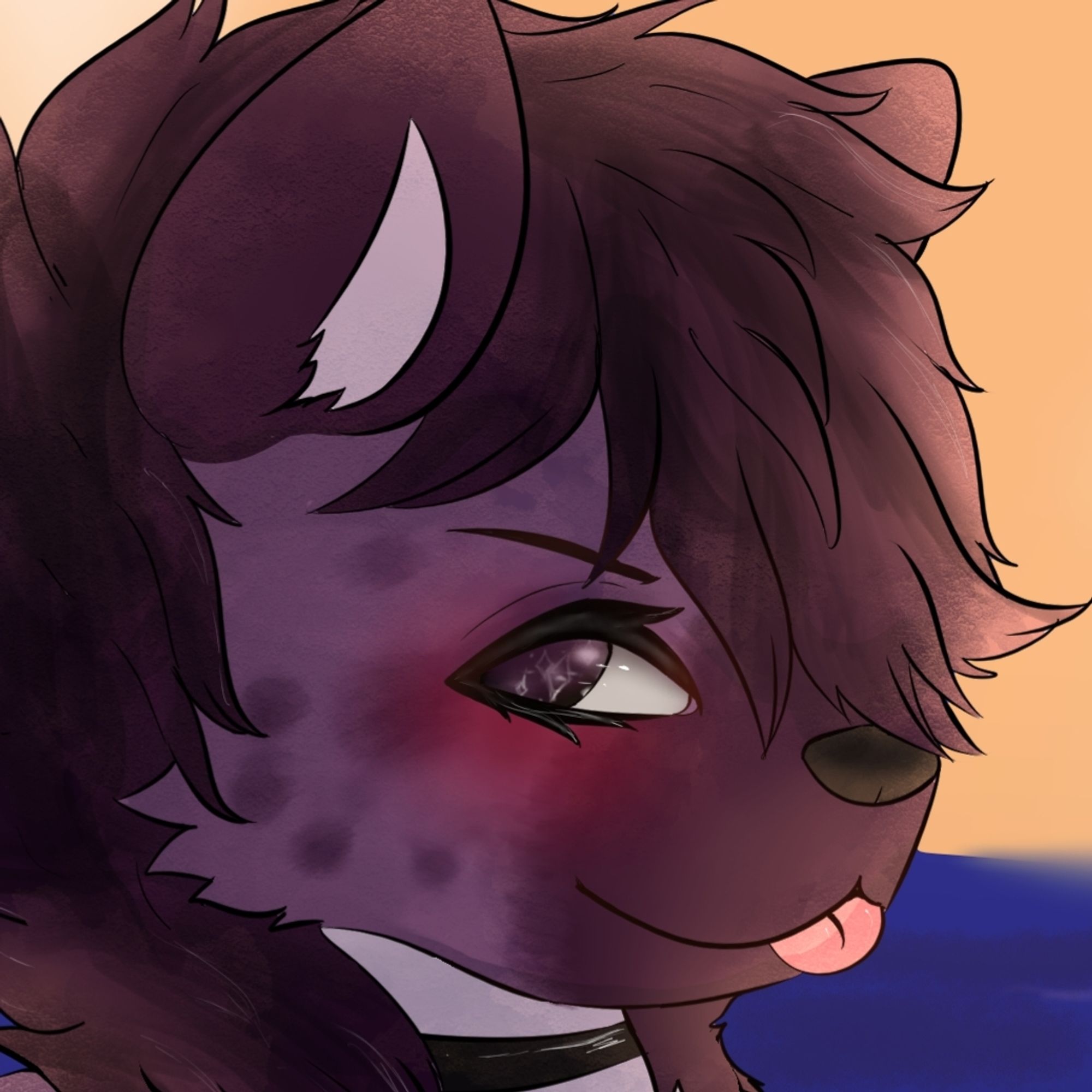 Purple yeen headshot, sunset beach