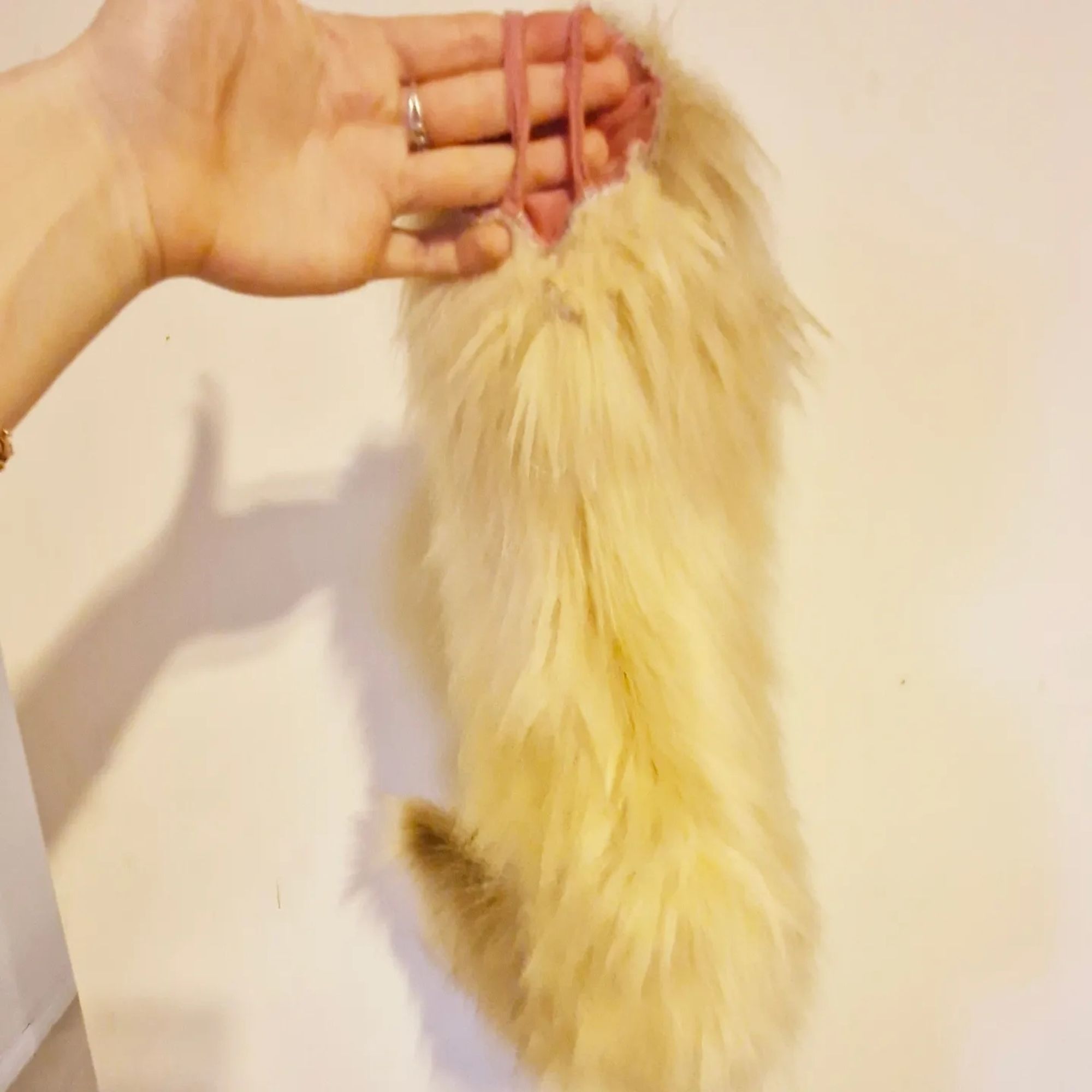 Fursuit tail front view showing belt loop