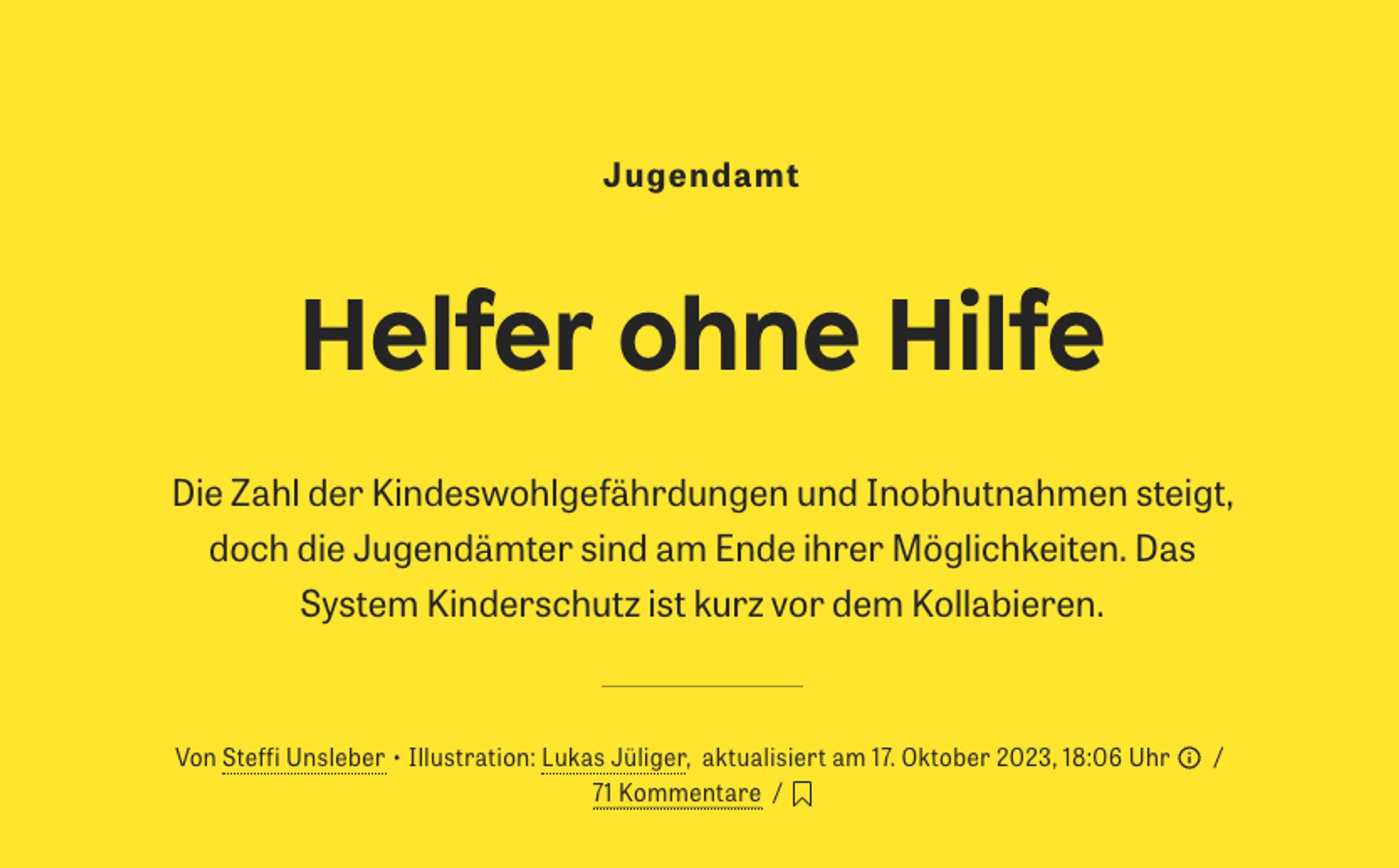 Helfer ohne Hilfe: Die Zahl der Kindeswohlgefährdungen und Inobhutnahmen steigt, doch die Jugendämter sind am Ende ihrer Möglichkeiten. Das System Kinderschutz ist kurz vor dem Kollabieren.