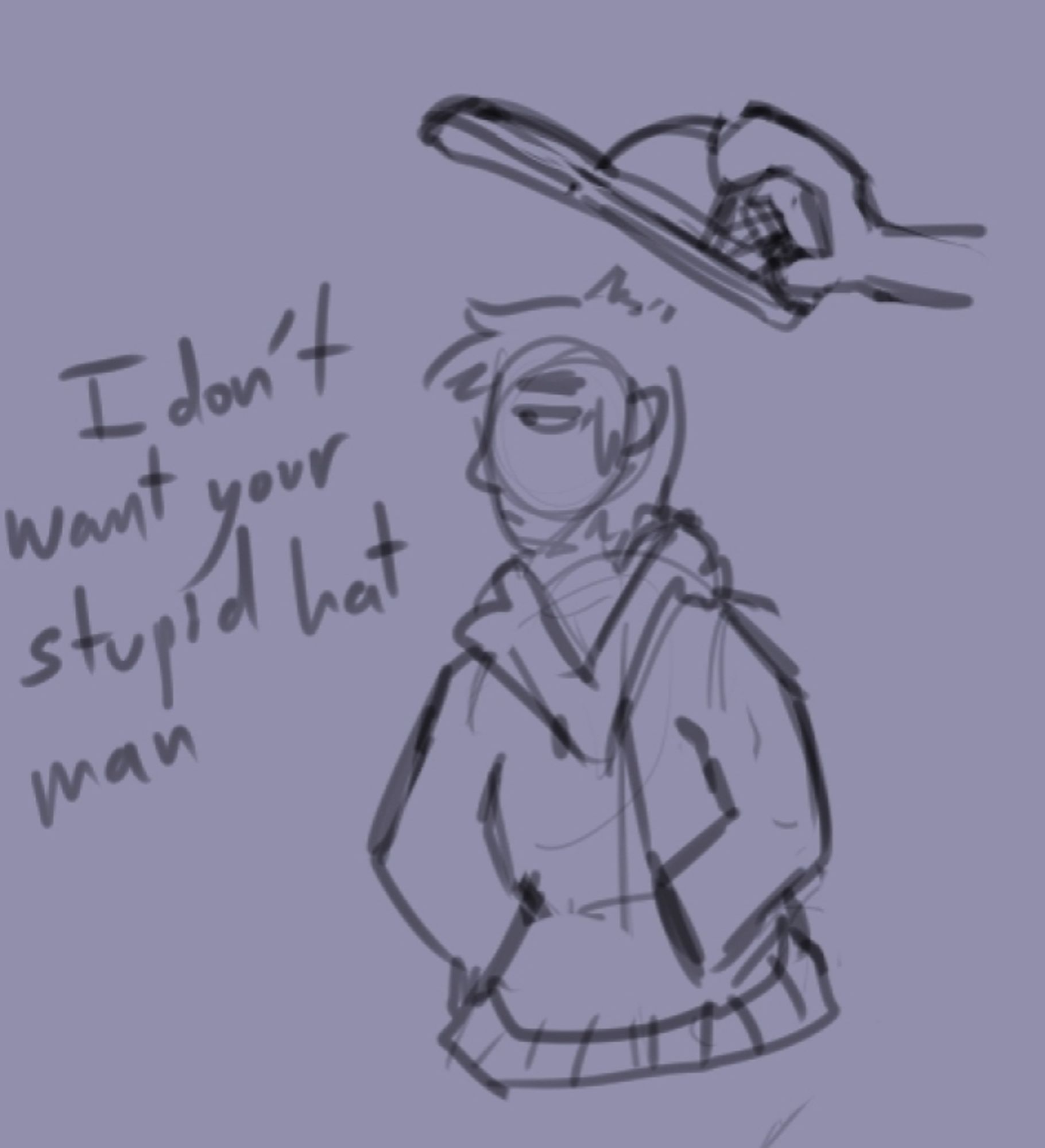 unsuspecting young man being pressured to wear a random hat but someone puts it on him while he is not looking