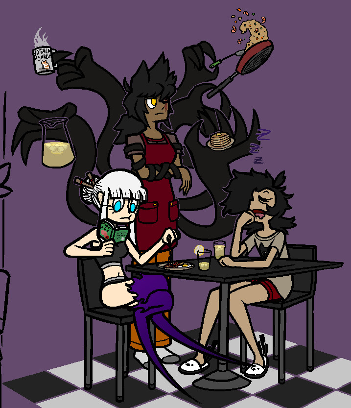 My OCS (from left to right), Ellyson, D'Yen, and Karu (also my persona)