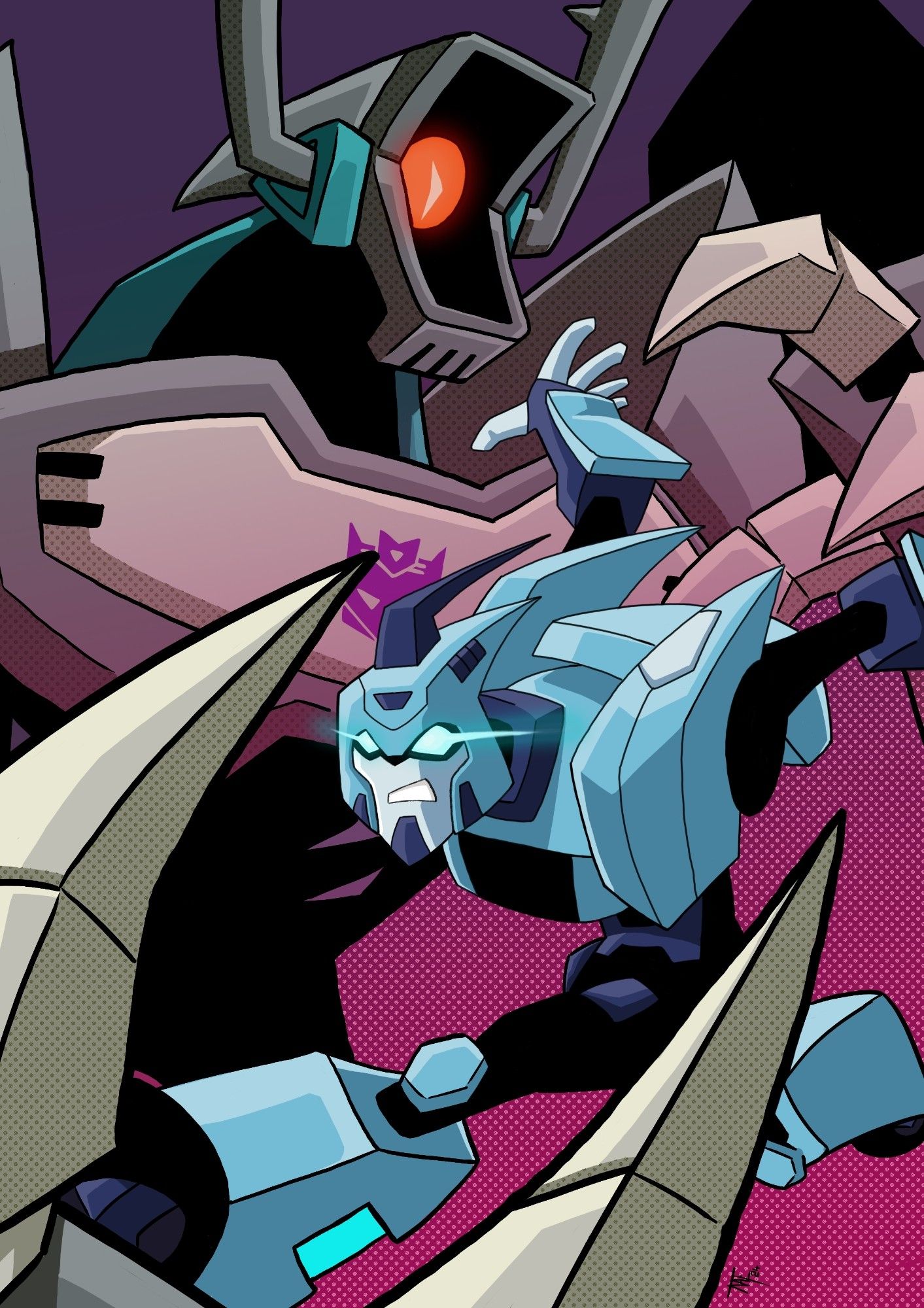 Animated Blurr can run, but Shockwave has him.