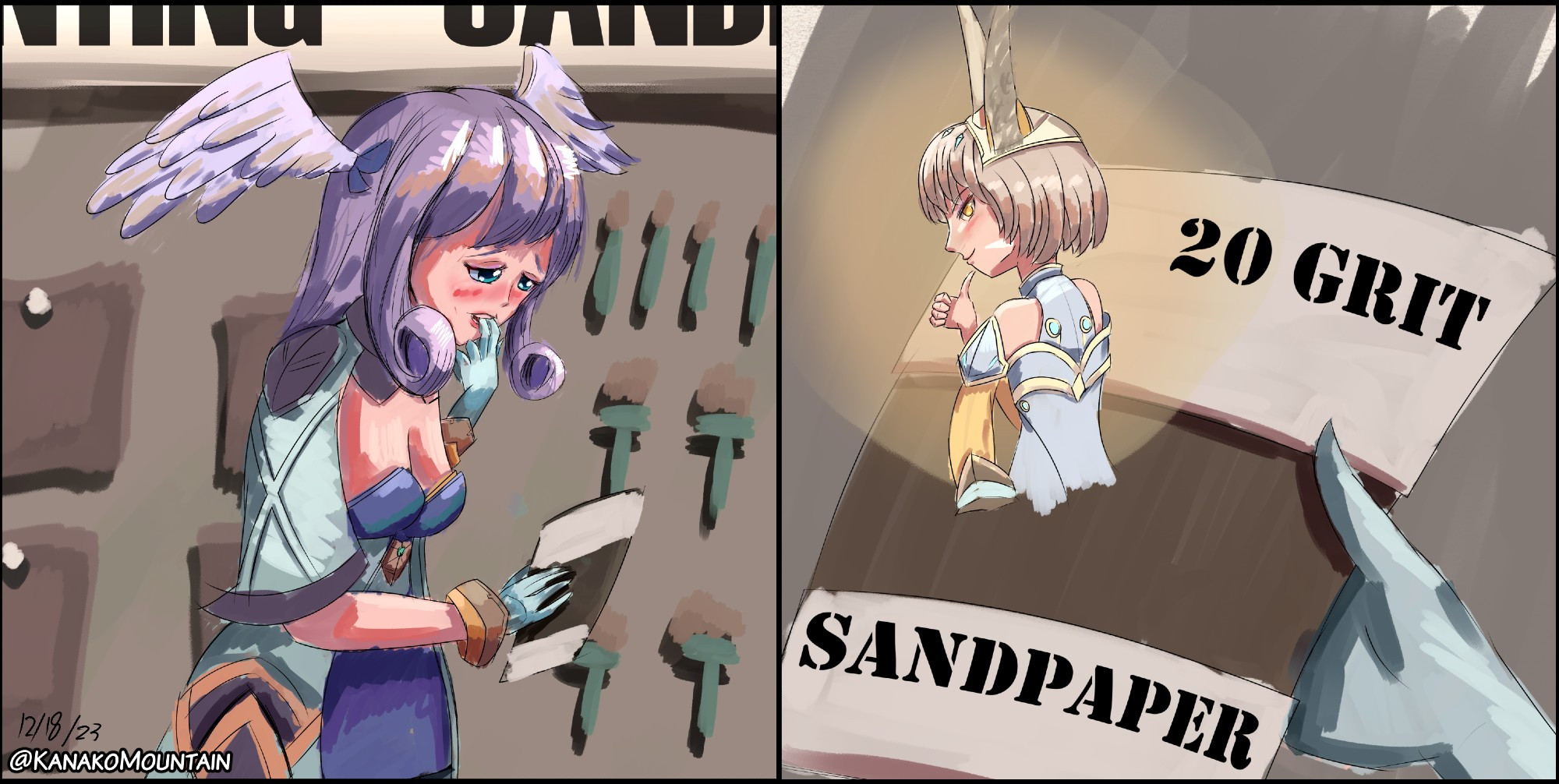 Melia from Xenoblade Chronicles 3 gazes longingly at a piece of 20 grit sandpaper, remembering the passionate nights she shared with Nia